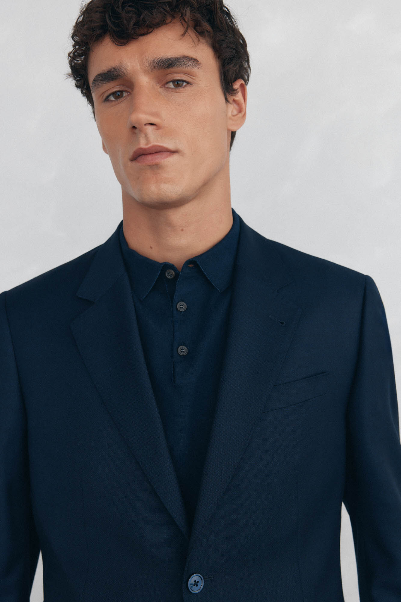 Pedro del Hierro Slim fit bi-stretch bird's eye blazer Blue