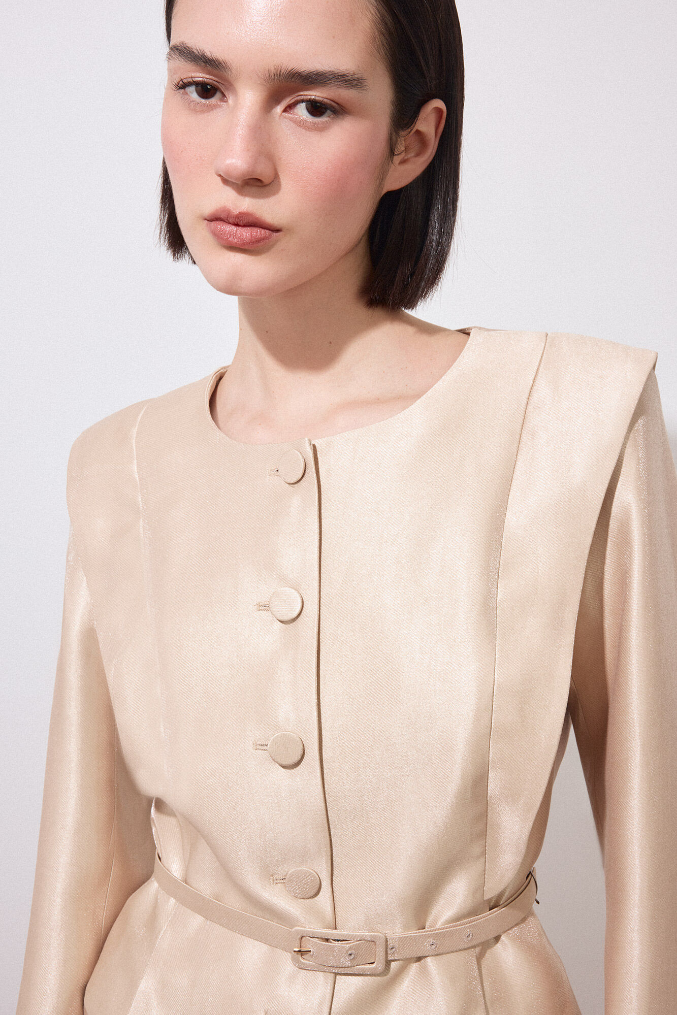 Pedro del Hierro Gold with belt blazer