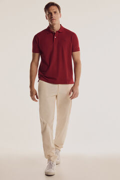 Pedro del Hierro Short-sleeved piqué polo shirt  Red