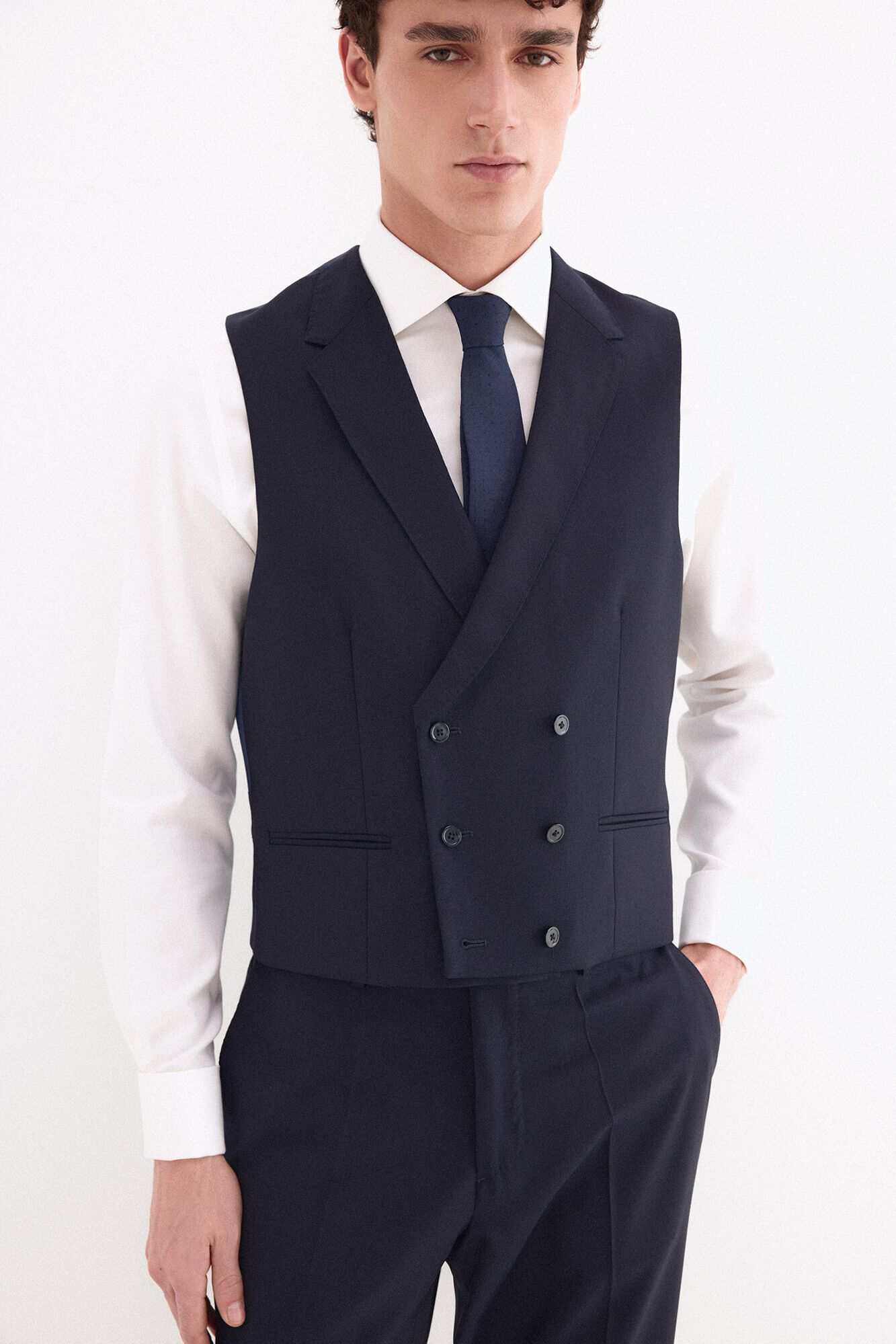 Pedro del Hierro Double-breasted gilet Blue