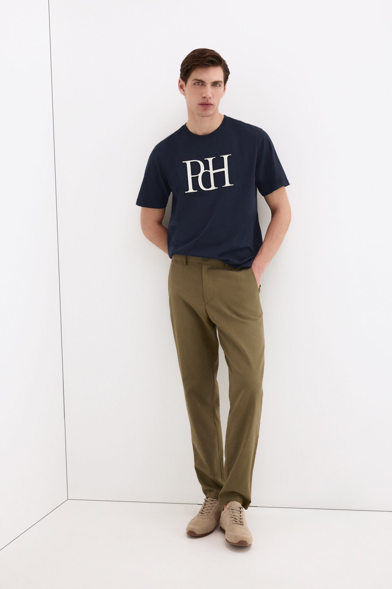Pedro del Hierro Large logo T-shirt Blue