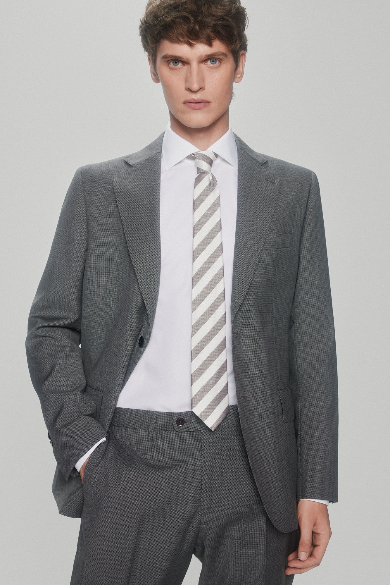 Pedro del Hierro camisa vestir popel&iacute;n liso non iron + antimanchas Blanco