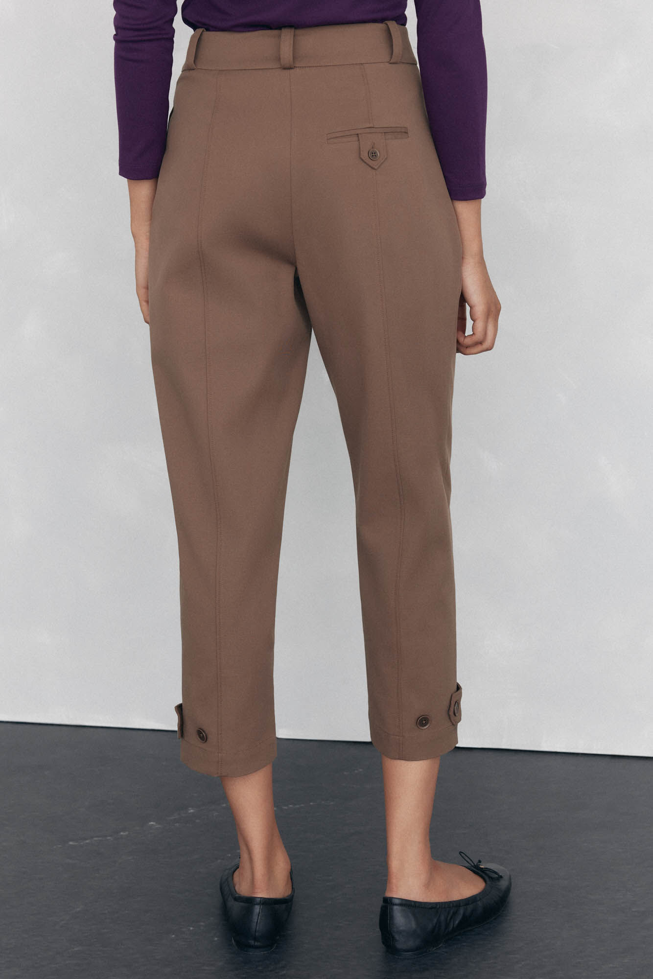 Pedro del Hierro Adjustable hem pants Brown