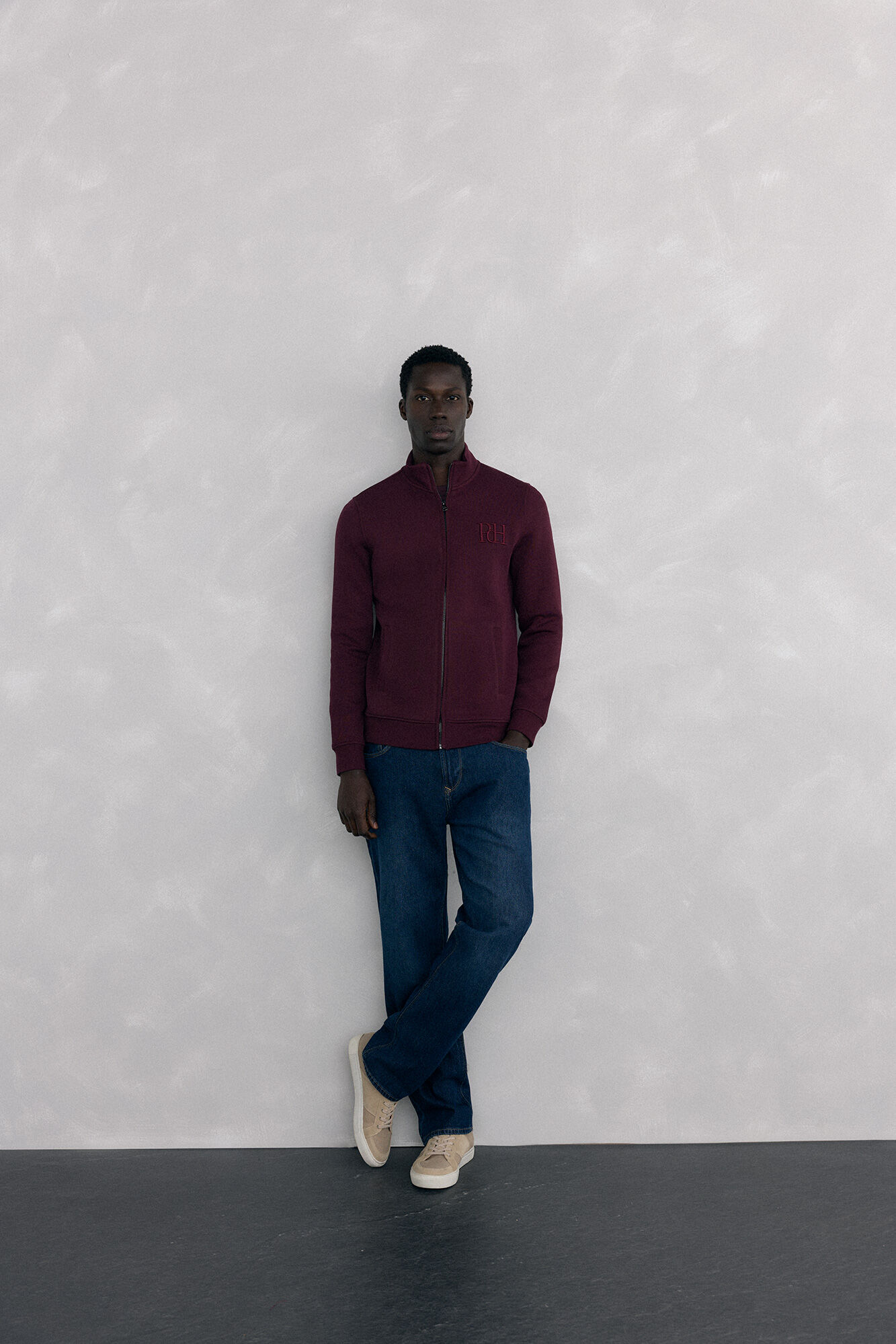 Pedro del Hierro Casaco de malha tecido t&eacute;cnico Bordeaux