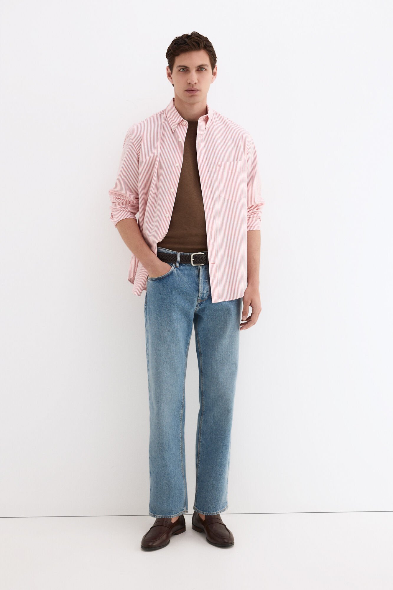 Pedro del Hierro Seersucker striped shirt