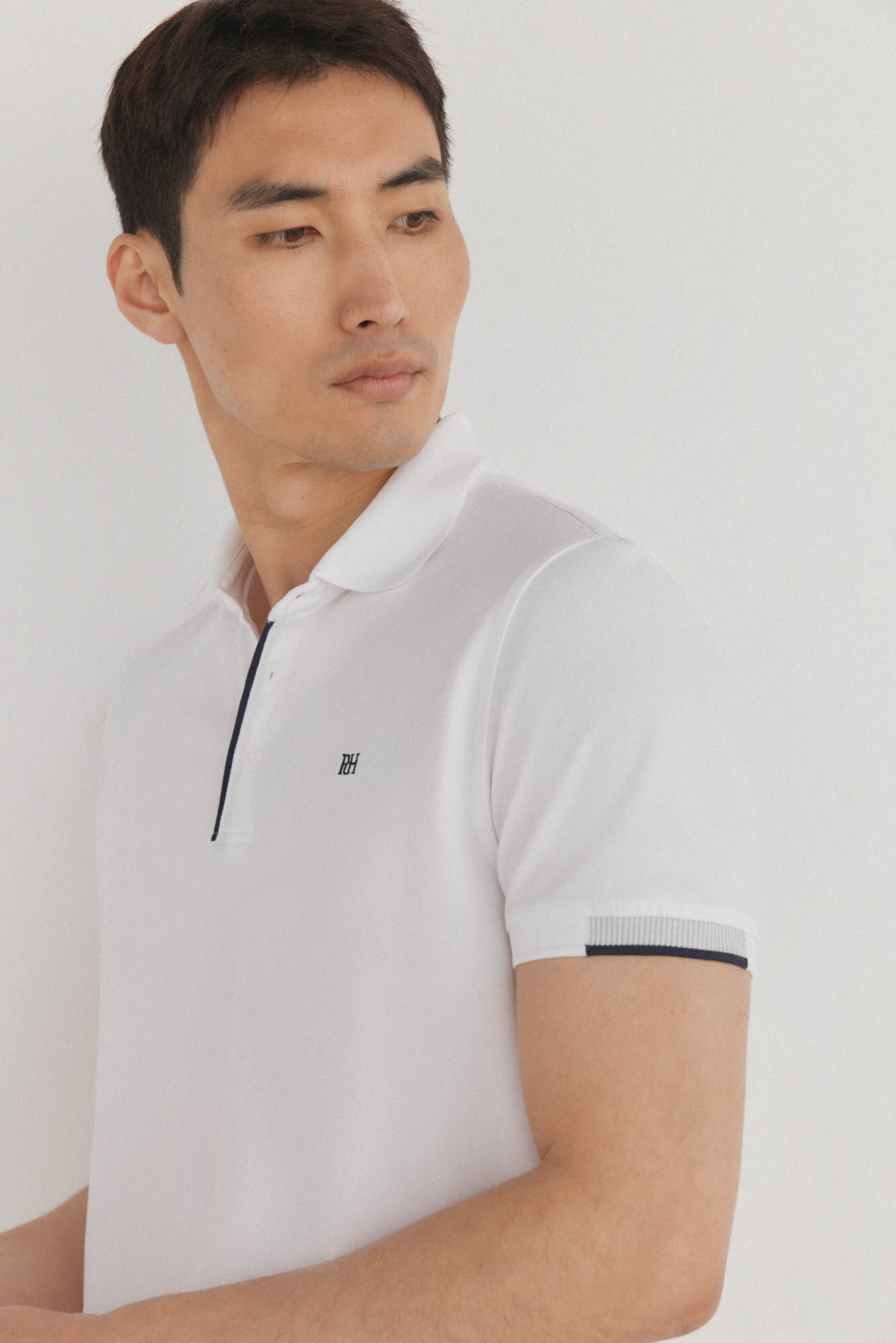 Pedro del Hierro Polo with contrasting cuffs White