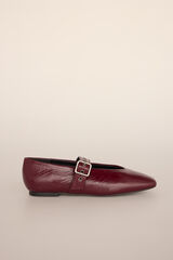Pedro del Hierro Leather ballerina with washers Burgundy