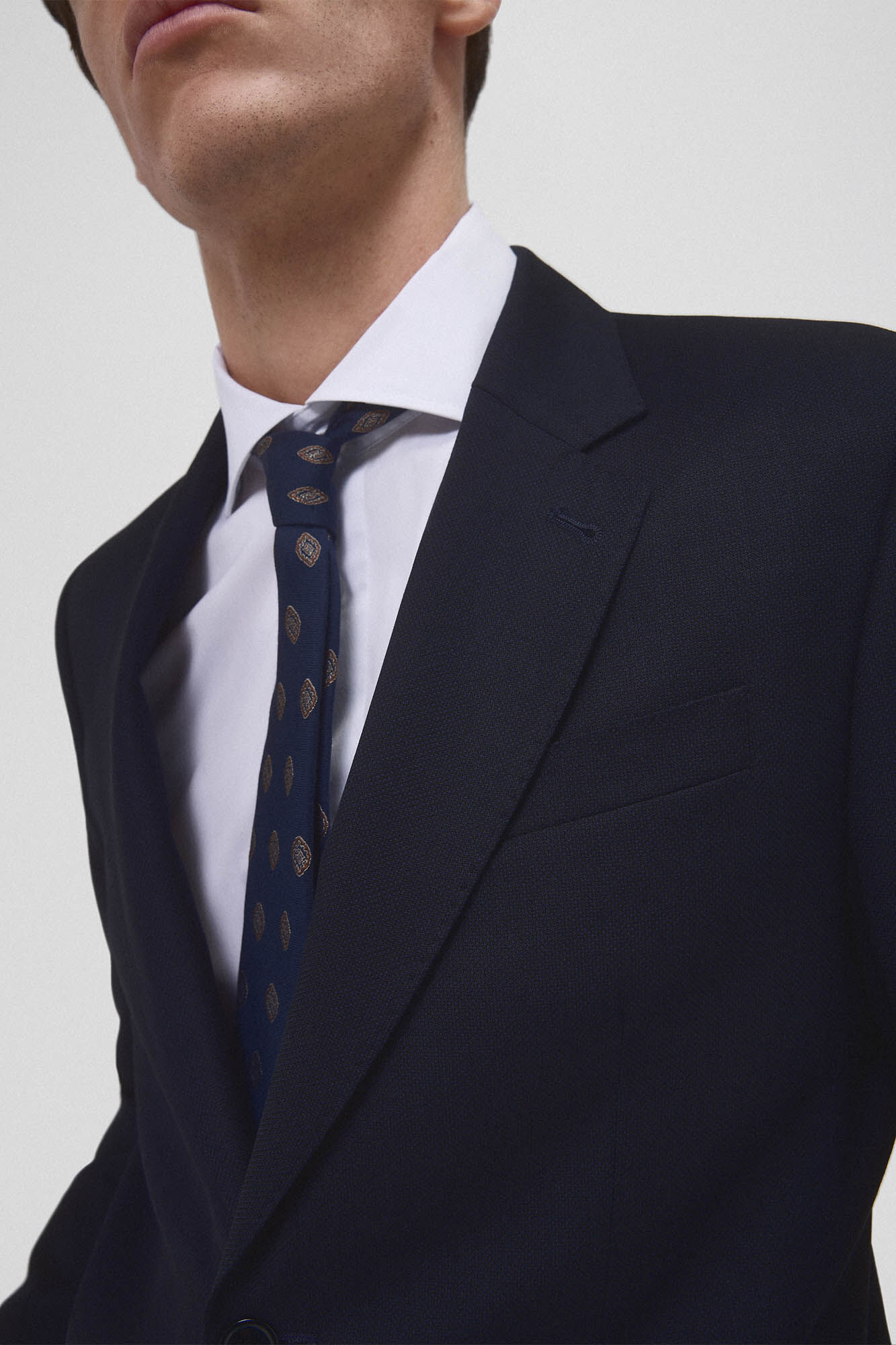 Pedro del Hierro American made bird's eye fabric suit Blue