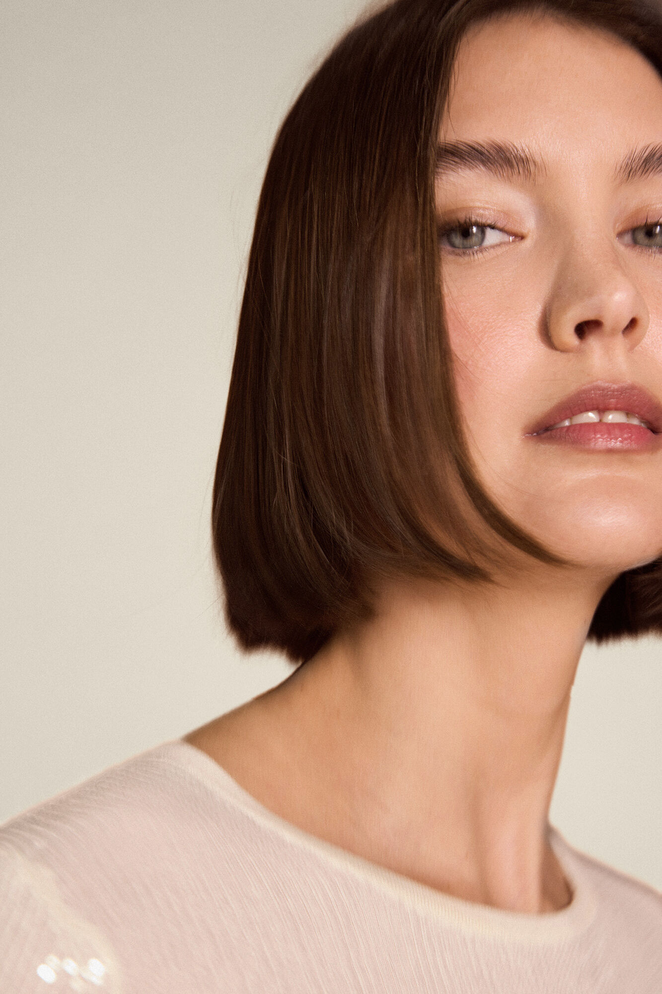 TFP by Tamara Falc&oacute; Sheer sequin jumper Ecru