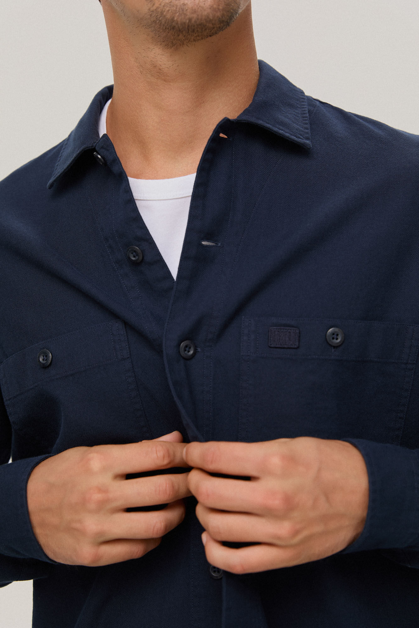 Pedro del Hierro Sobrecamisa lisa casual Azul