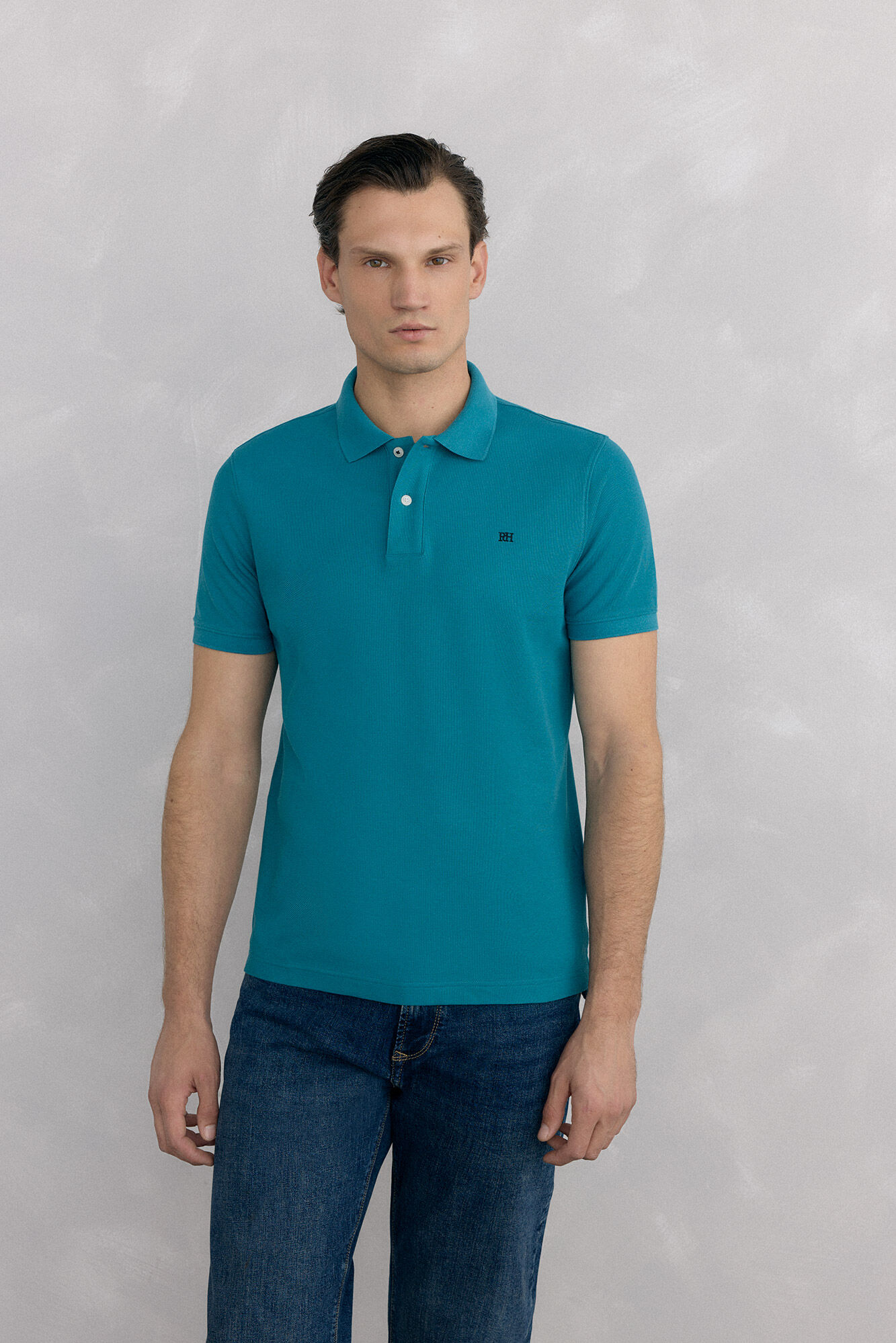 Pedro del Hierro Basic piqu&eacute; polo shirt Turquoise
