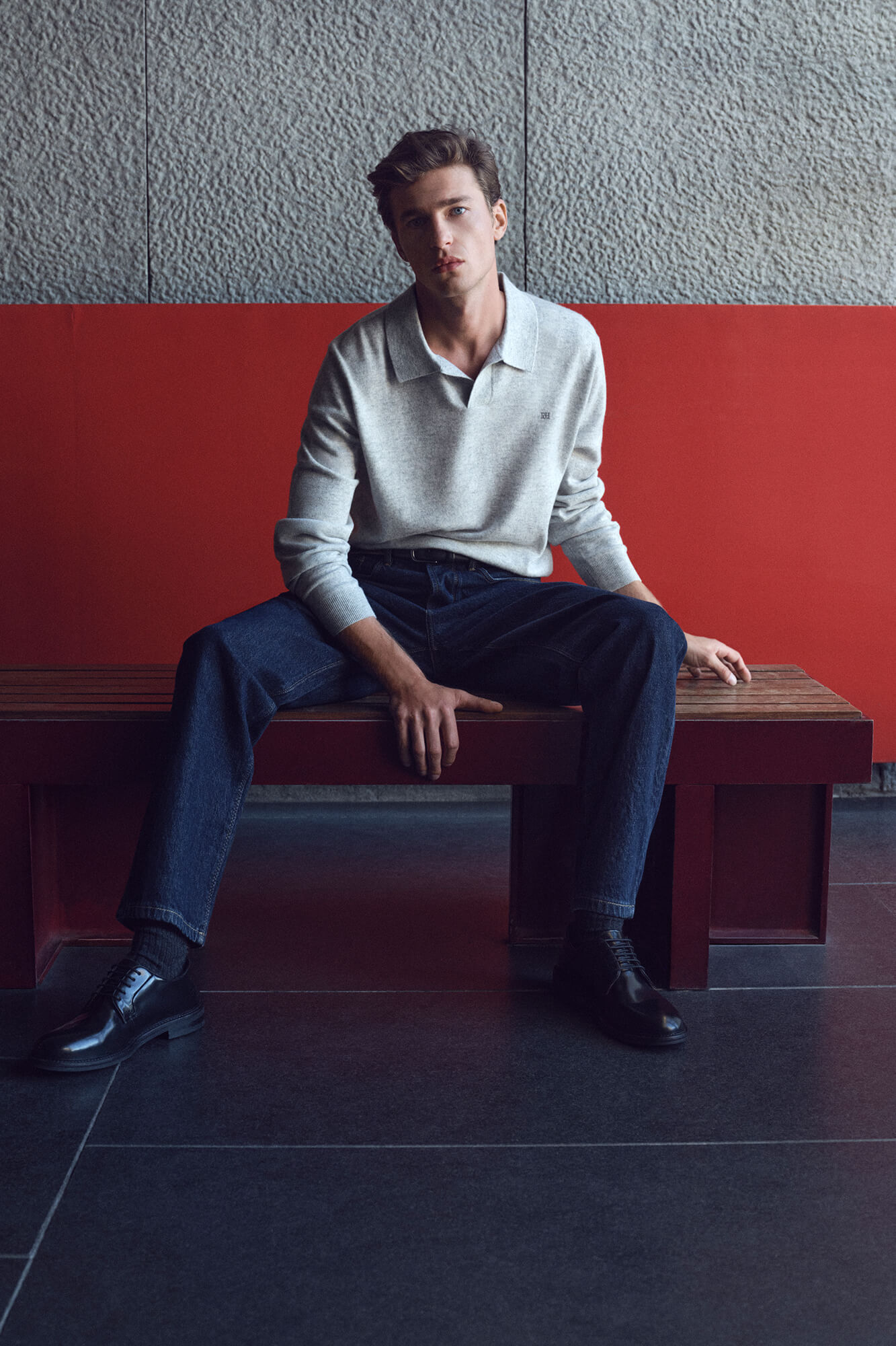 Pedro del Hierro Su&eacute;ter com gola Johnny em l&atilde; merino e cashmere