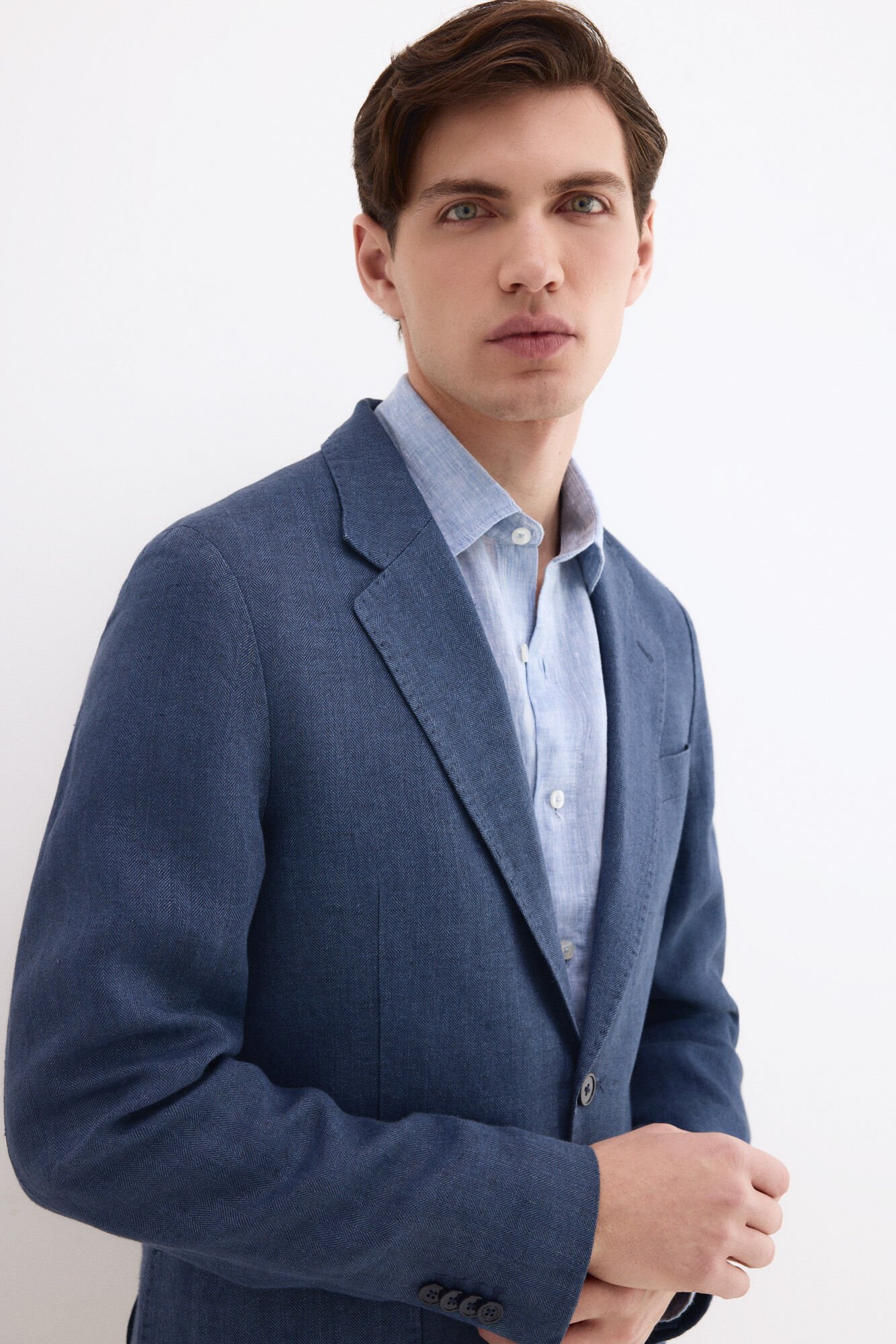 Pedro del Hierro Blazer espiga em linho