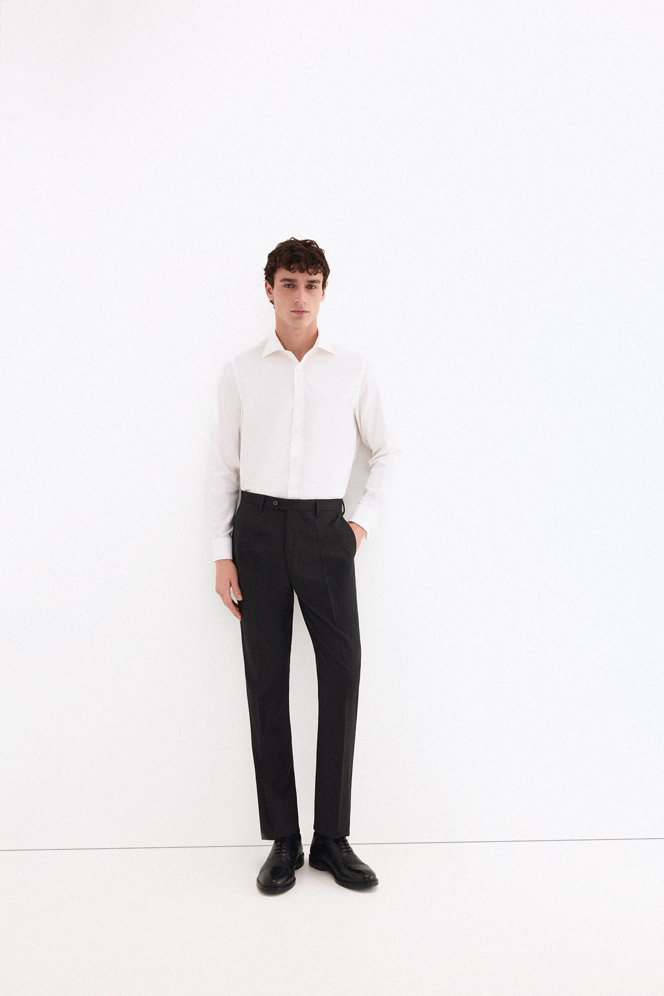 Pedro del Hierro Plain bi-stretch tailored trousers