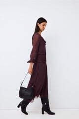 Pedro del Hierro Scarf neckline and draped skirt dress Red