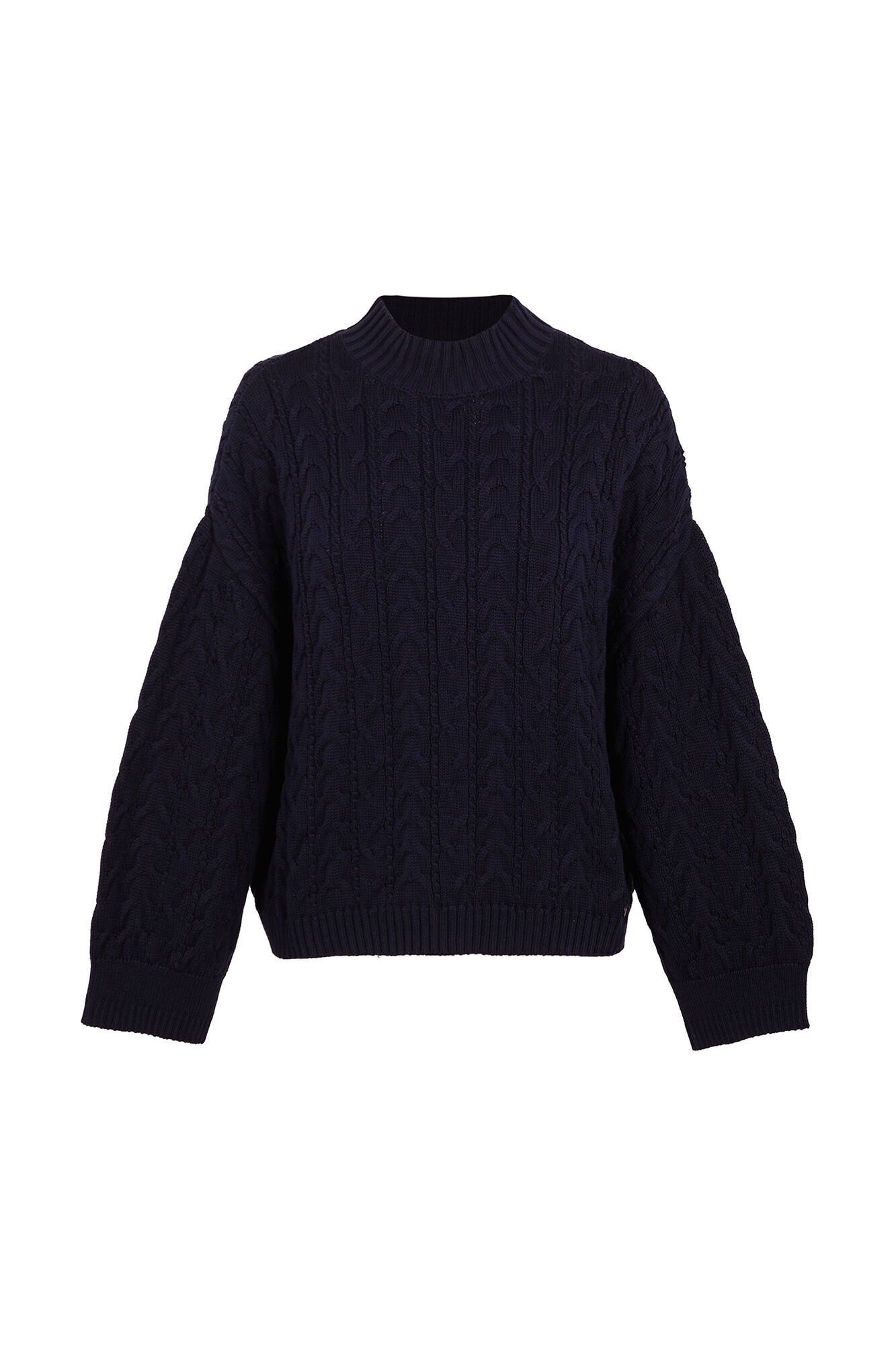 Pedro del Hierro Spanish cotton cross-knit loose jumper Blue