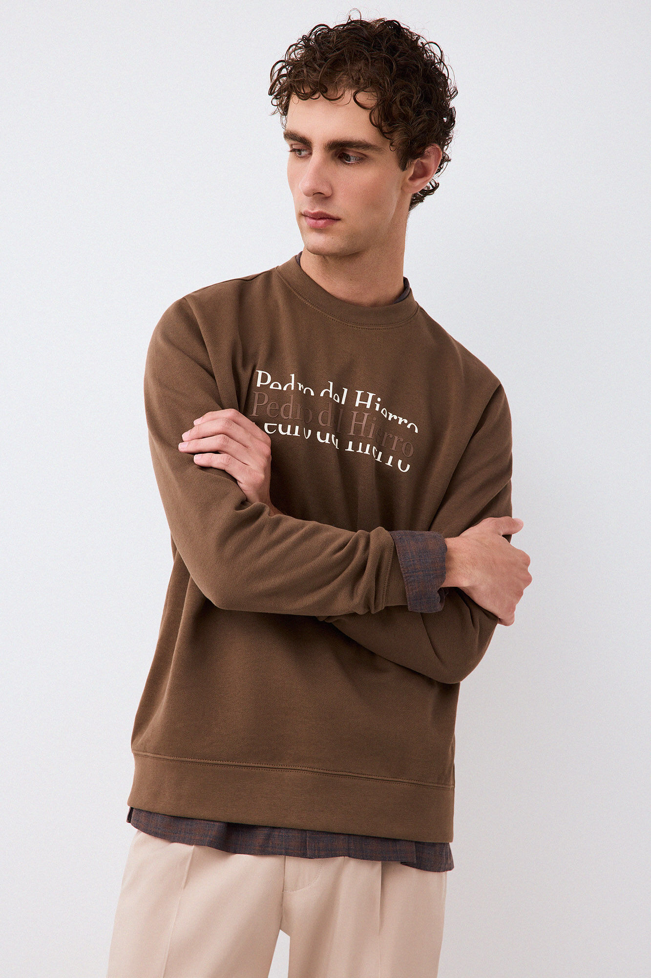 Pedro del Hierro Crew neck logo sweatshirt Green