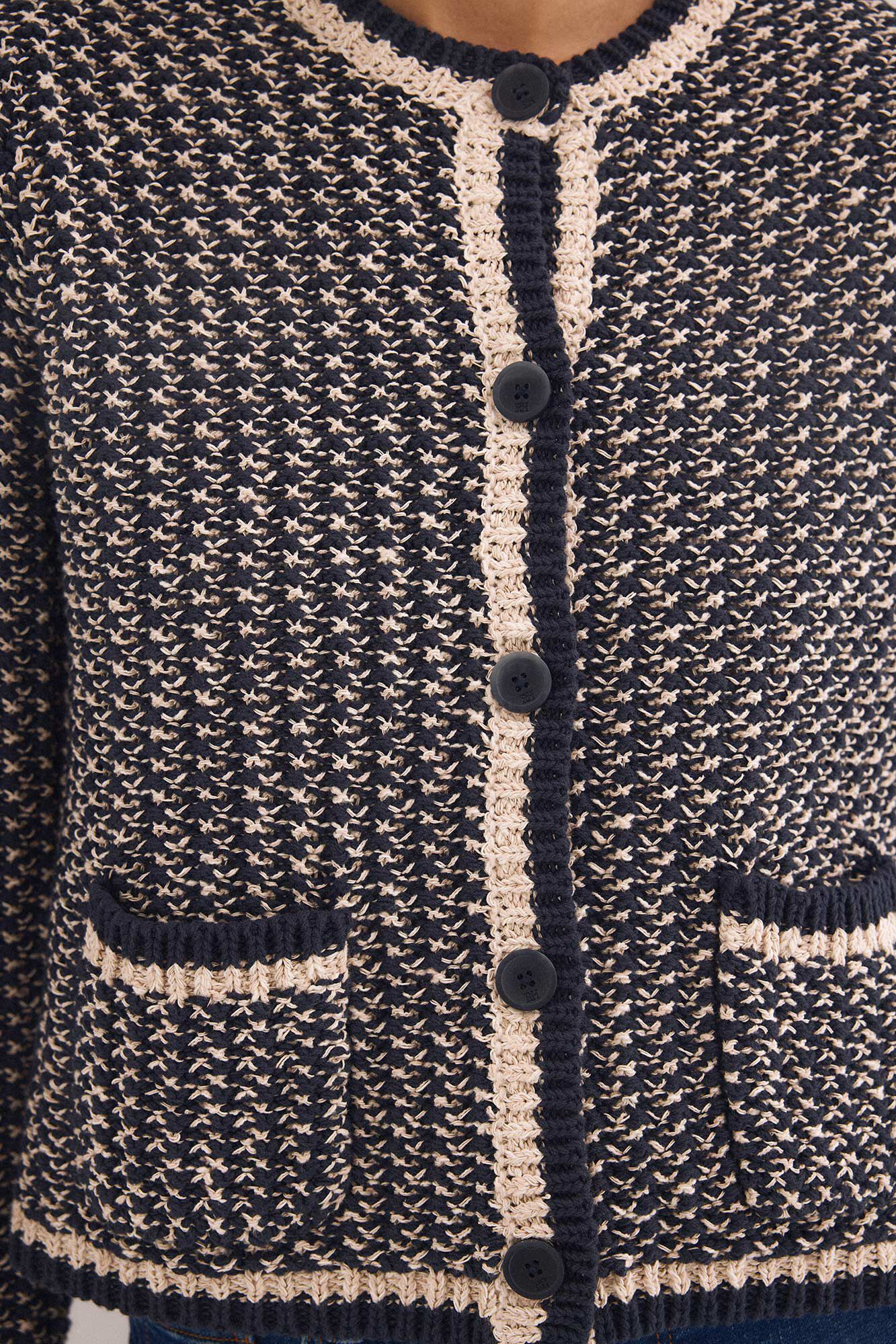 Pedro del Hierro Multicoloured textured jersey-knit jacket Blue