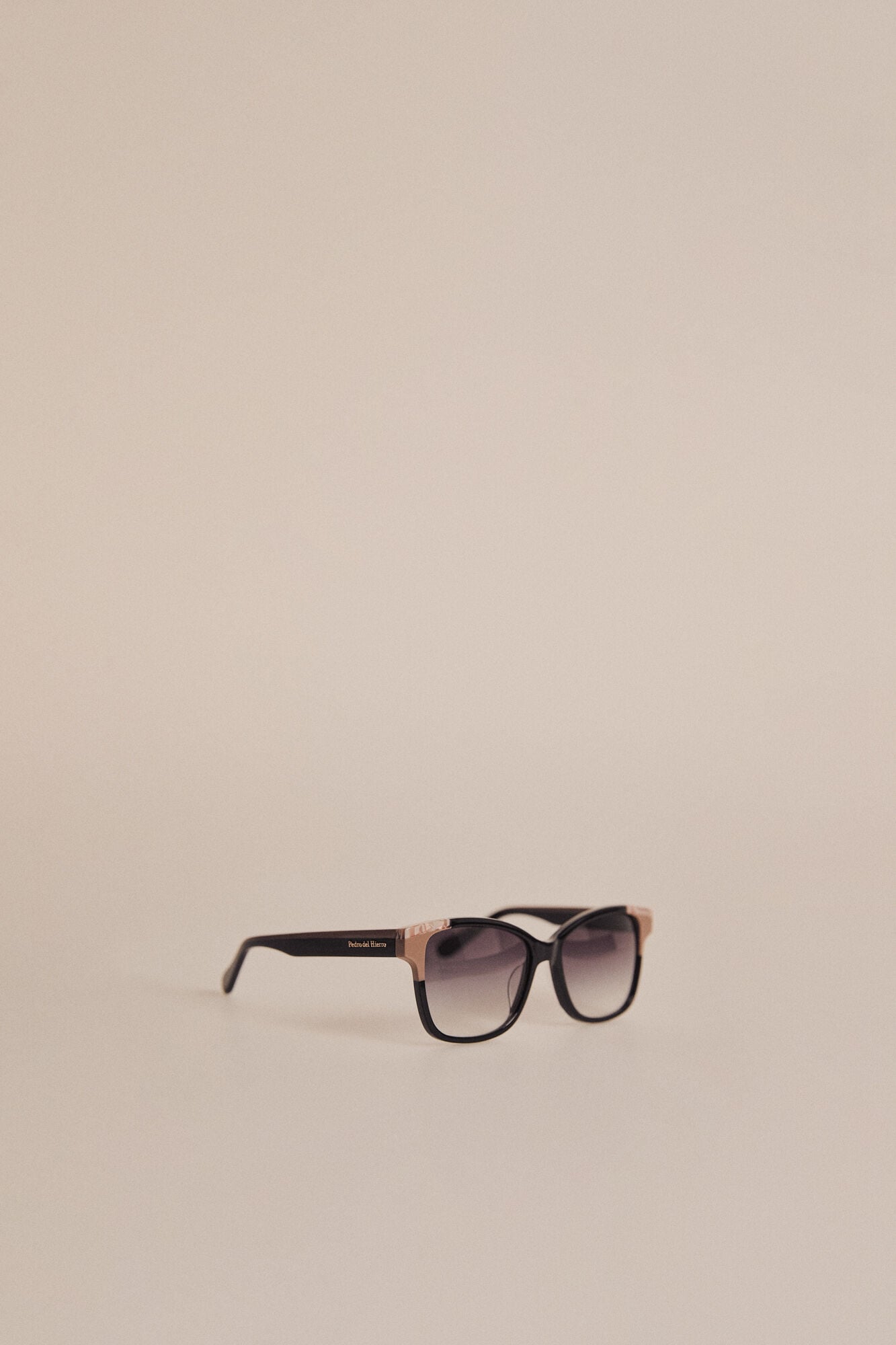 Pedro del Hierro Square colour block black/nude acetate glasses