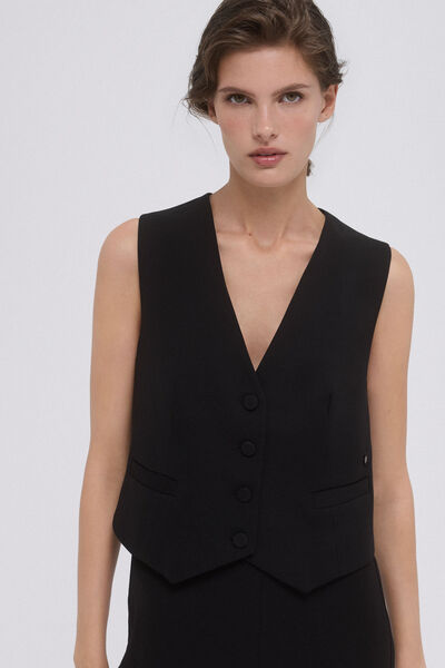 Pedro del Hierro Tuxedo vest Black