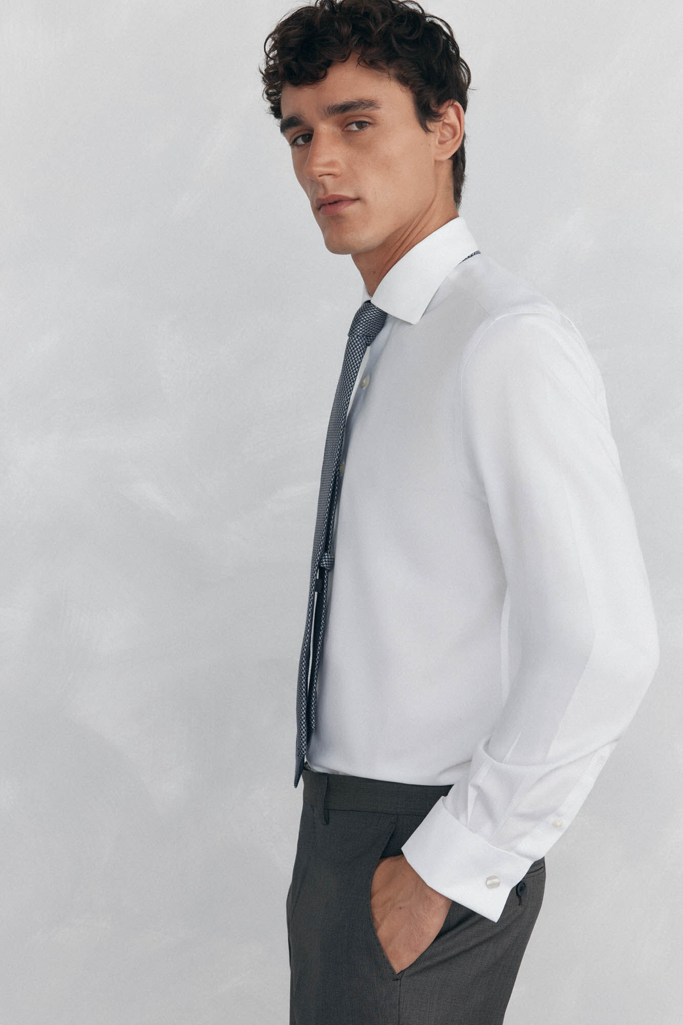 Pedro del Hierro Shirt with cufflinks, non-iron and stain-resistant White