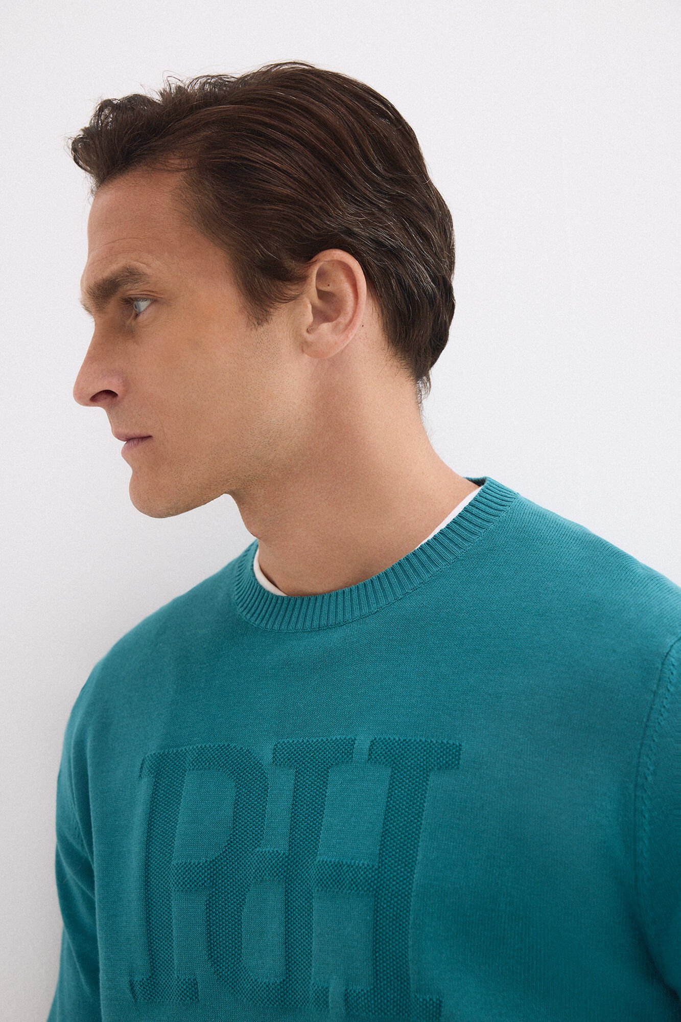 Pedro del Hierro Round neck big chest logo jumper