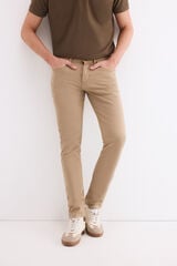 Pedro del Hierro Slim fit 5-pocket trousers Beige