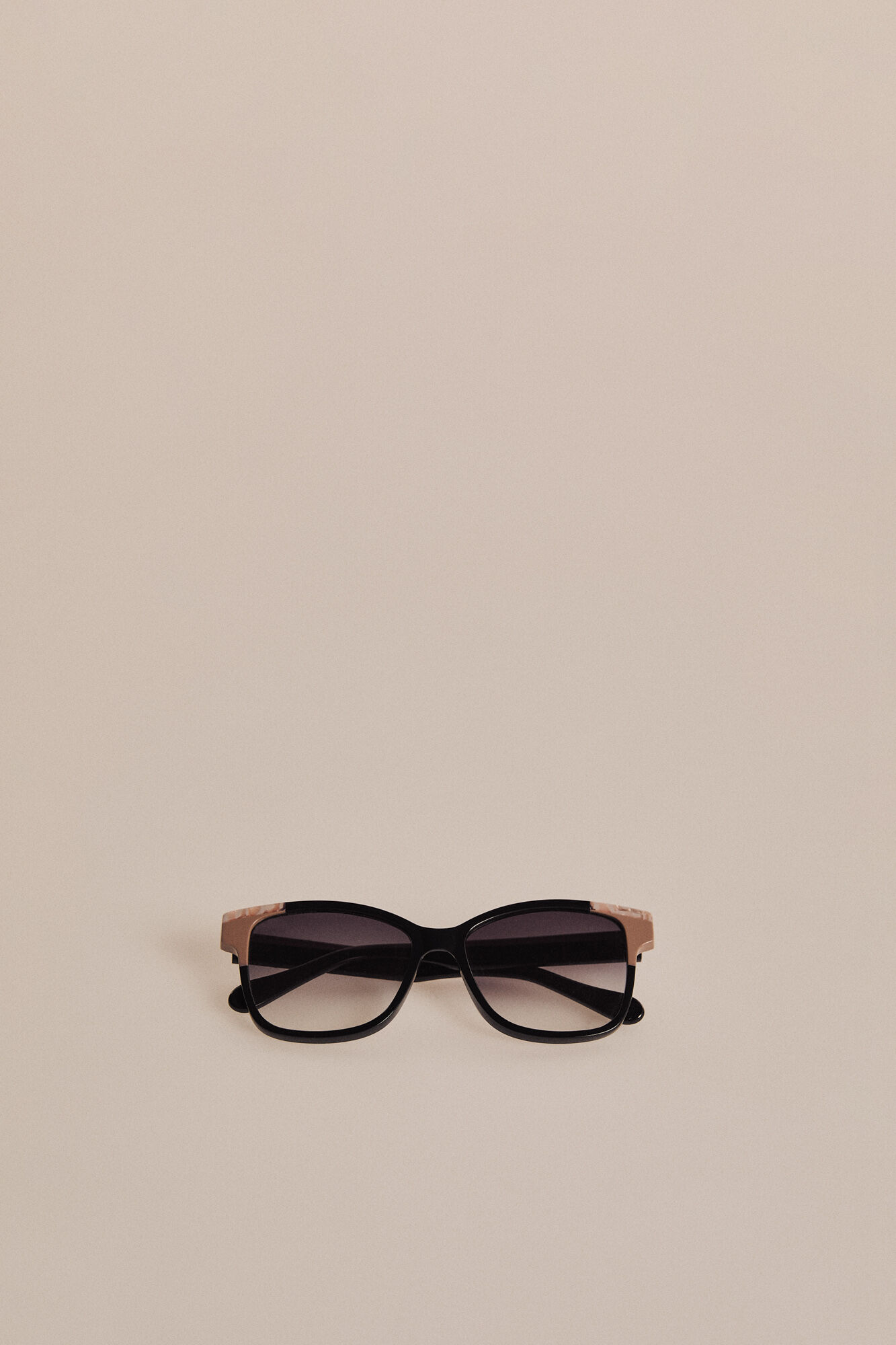 Pedro del Hierro Square colour block black/nude acetate glasses Black
