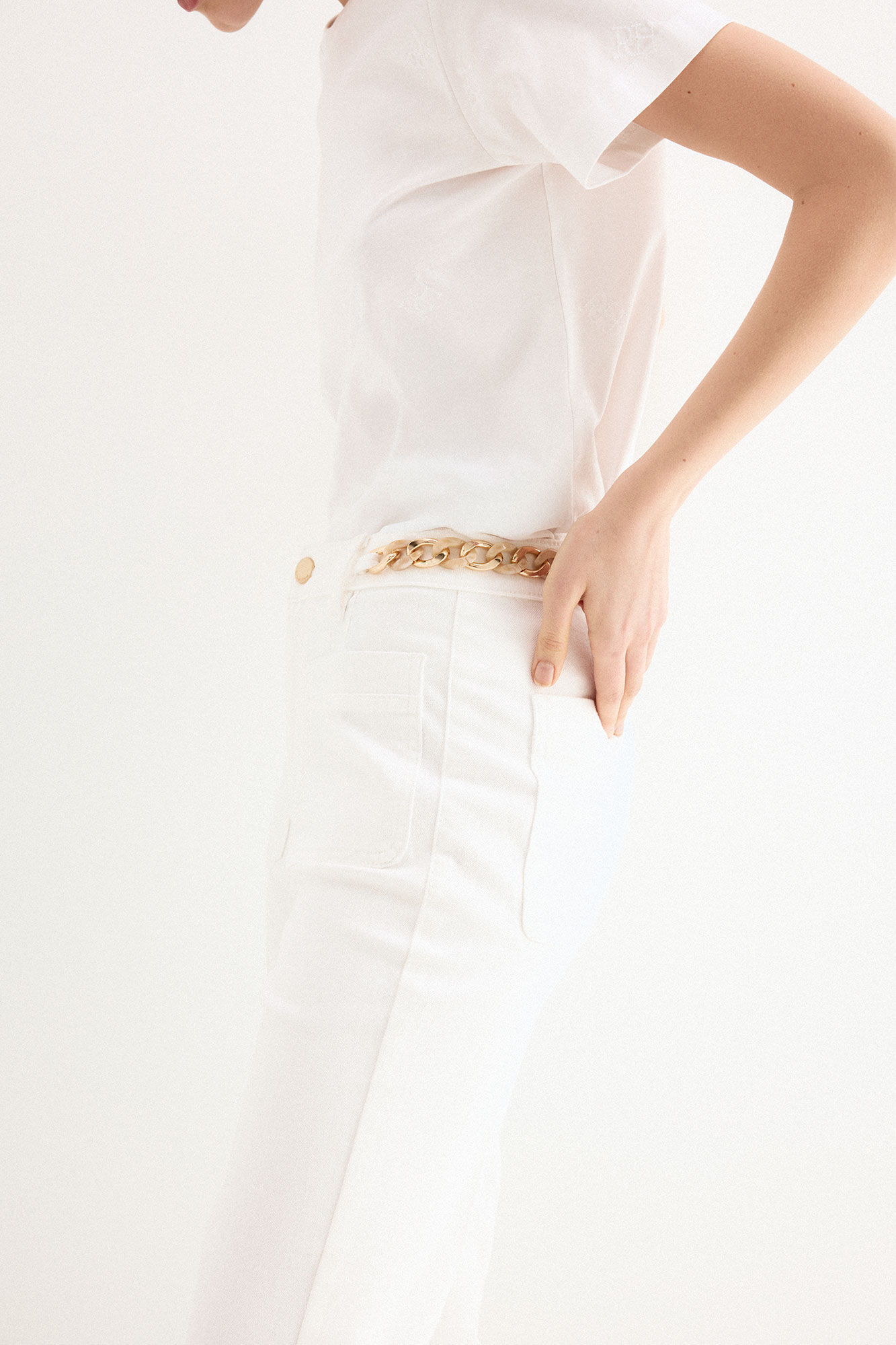 Pedro del Hierro Cropped stove pipe jeans White