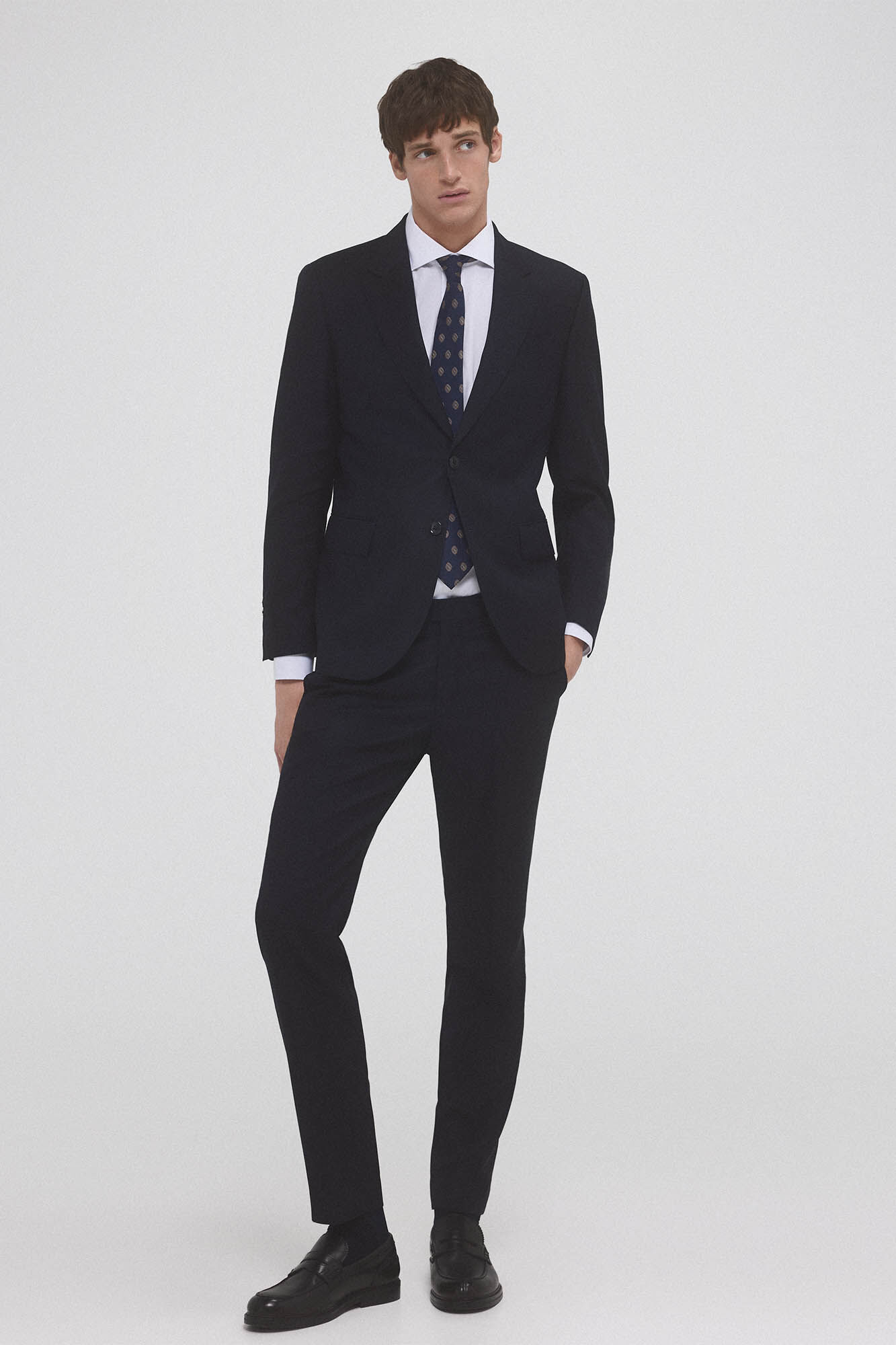 Pedro del Hierro American made bird's eye fabric suit Blue