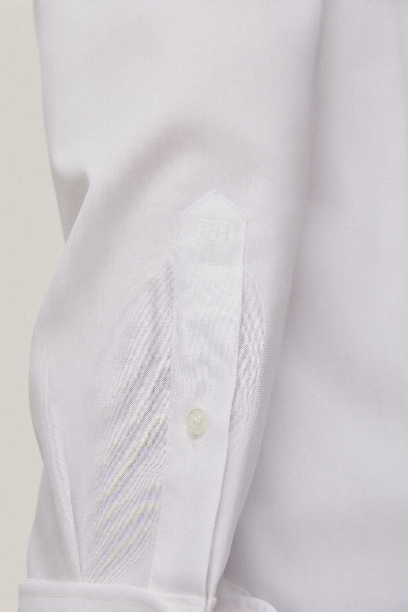 Pedro del Hierro Plain structured cuff link dress shirt, non-iron + stain-resistant White