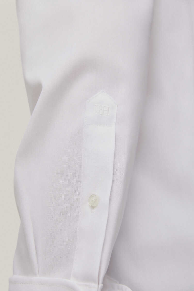 Pedro del Hierro Plain structured cuff link dress shirt, non-iron + stain-resistant White
