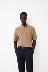 Pedro del Hierro Polo de malha premium de manga curta Beige