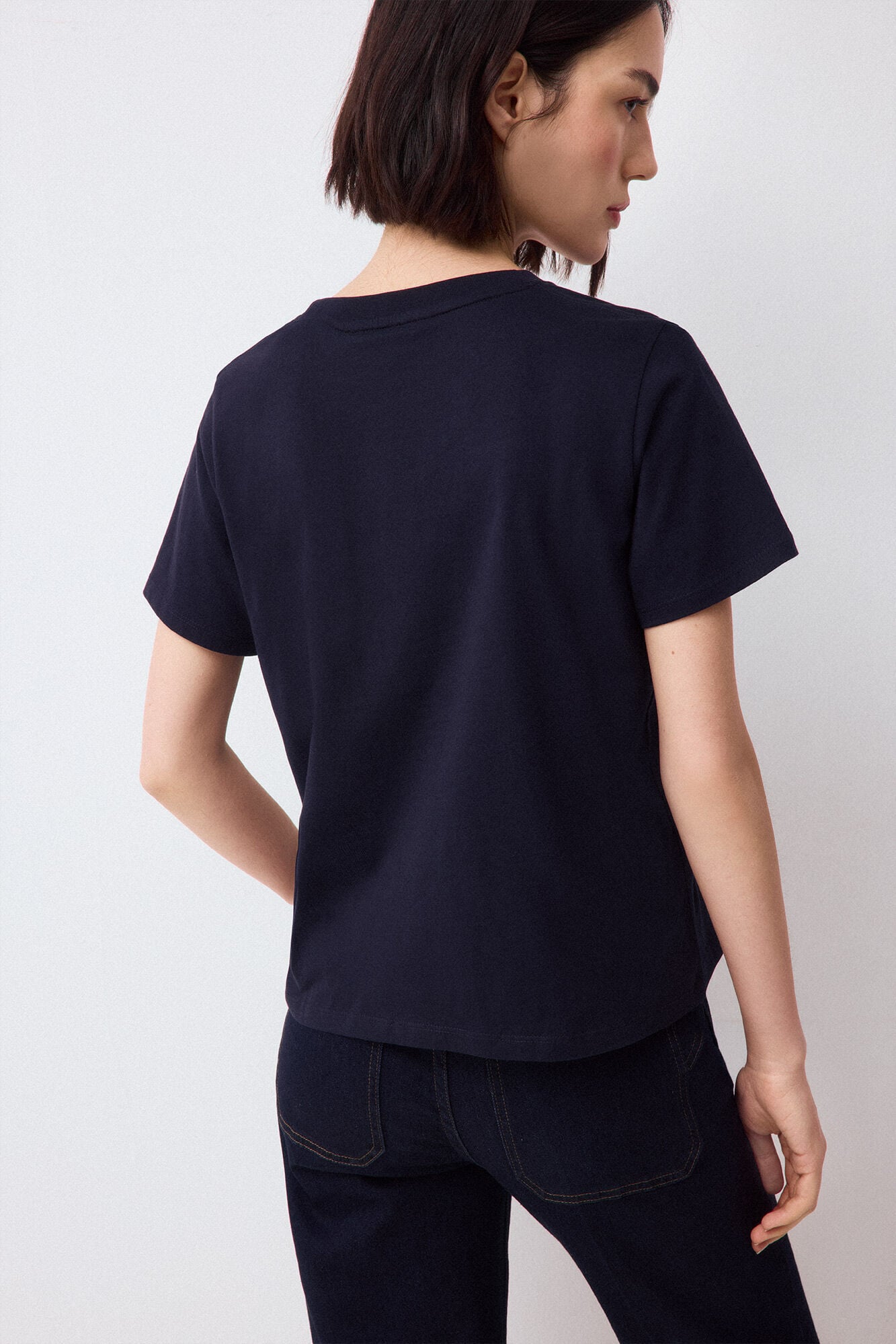 Pedro del Hierro Short sleeve T-shirt with pocket and chain detail Blue