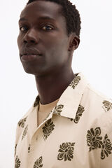 Pedro del Hierro Printed short sleeve shirt Ecru