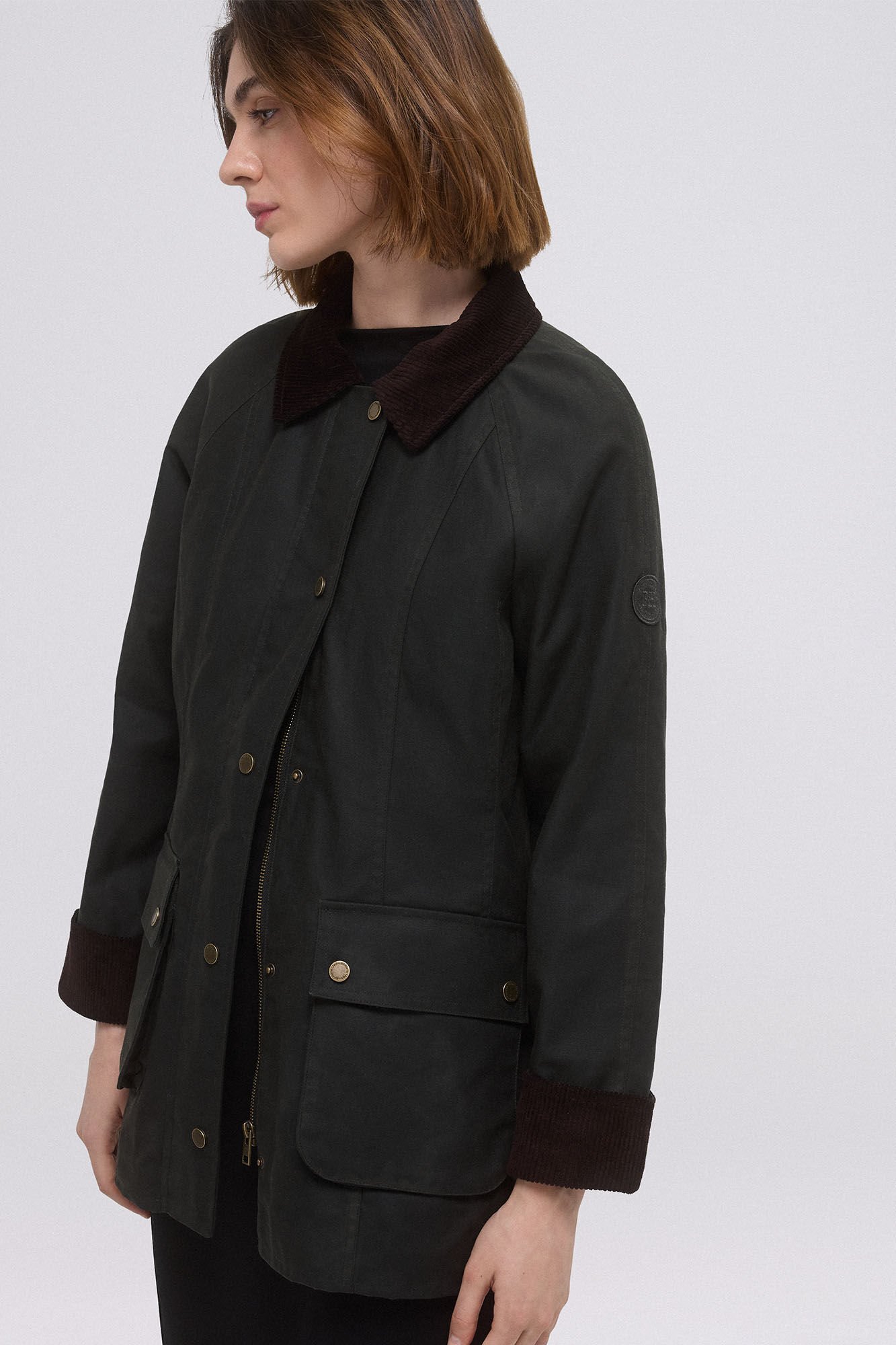 Pedro del Hierro Parka acolchada tejido encerado Marr&oacute;n