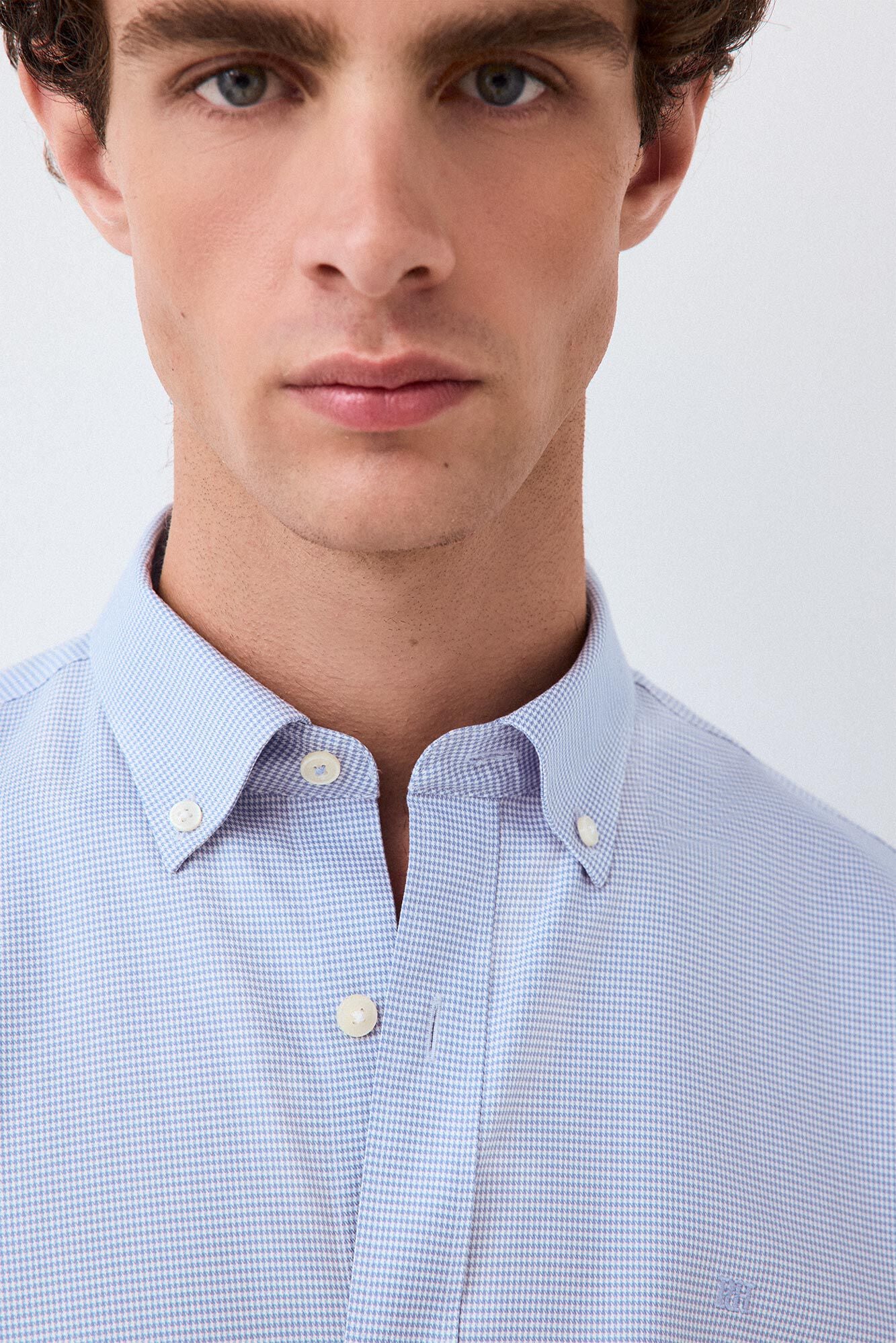 Pedro del Hierro Houndstooth micro shirt