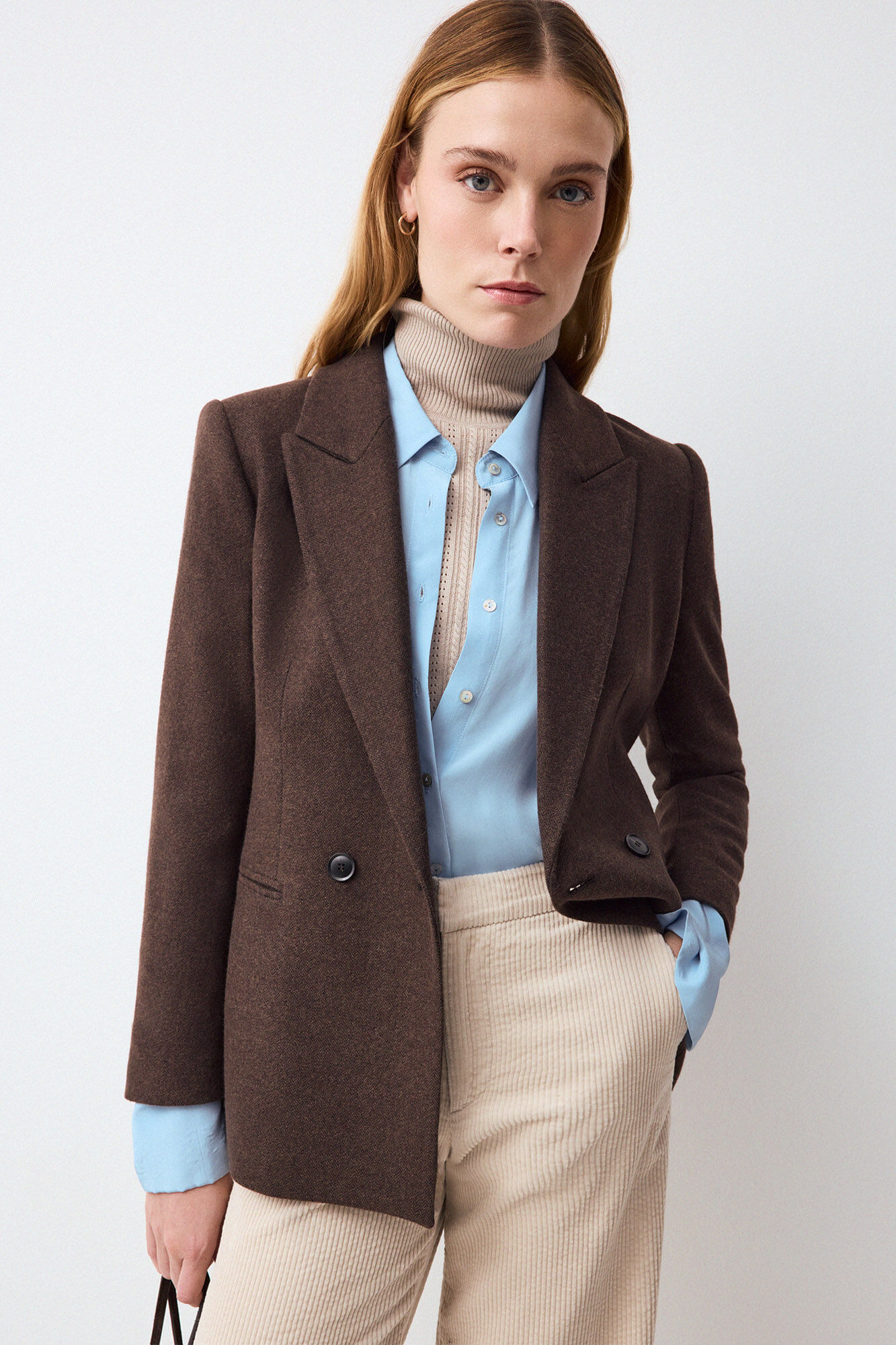 Pedro del Hierro Herringbone double-breasted blazer