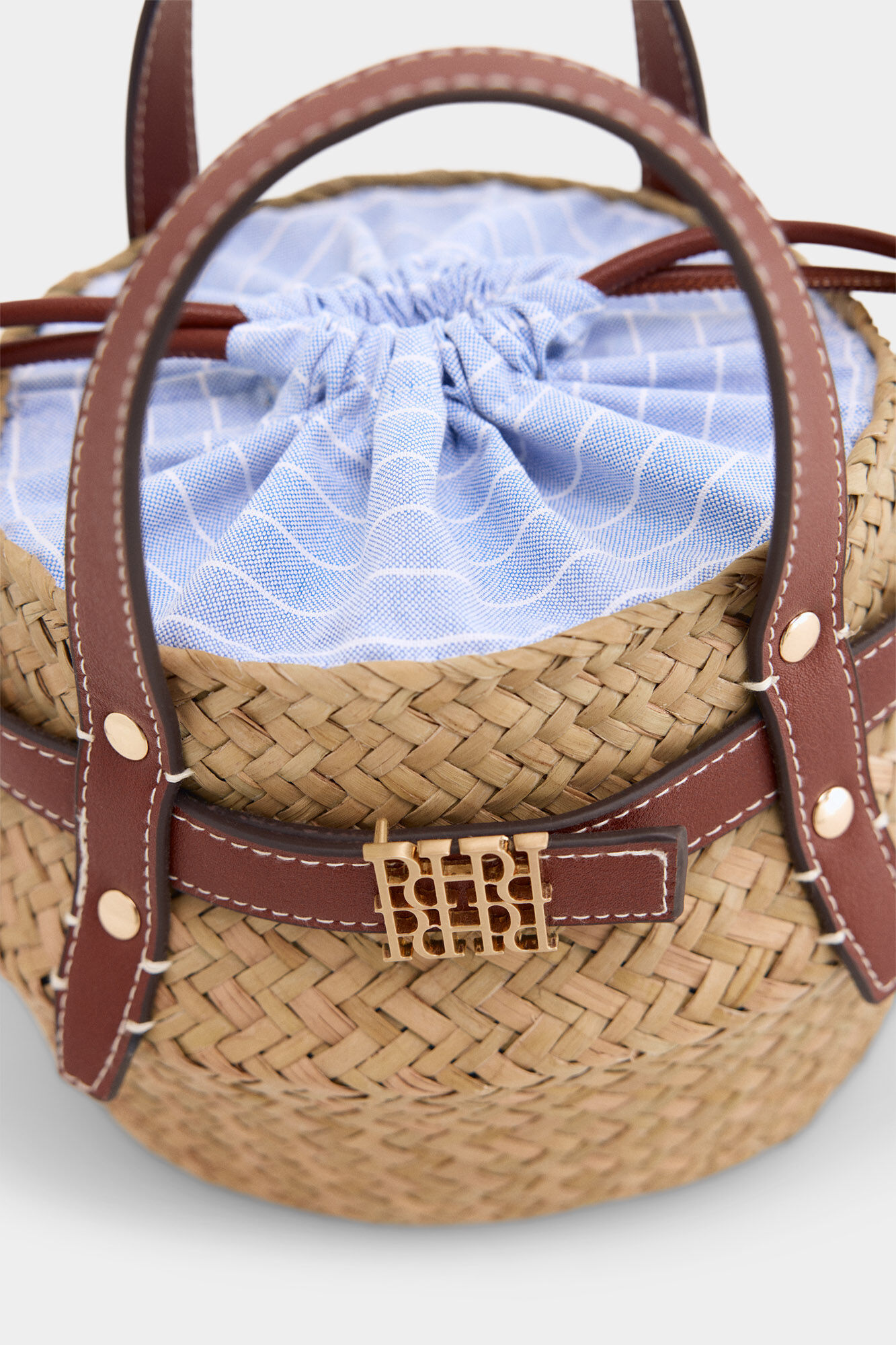 Pedro del Hierro Raffia-effect bucket bag