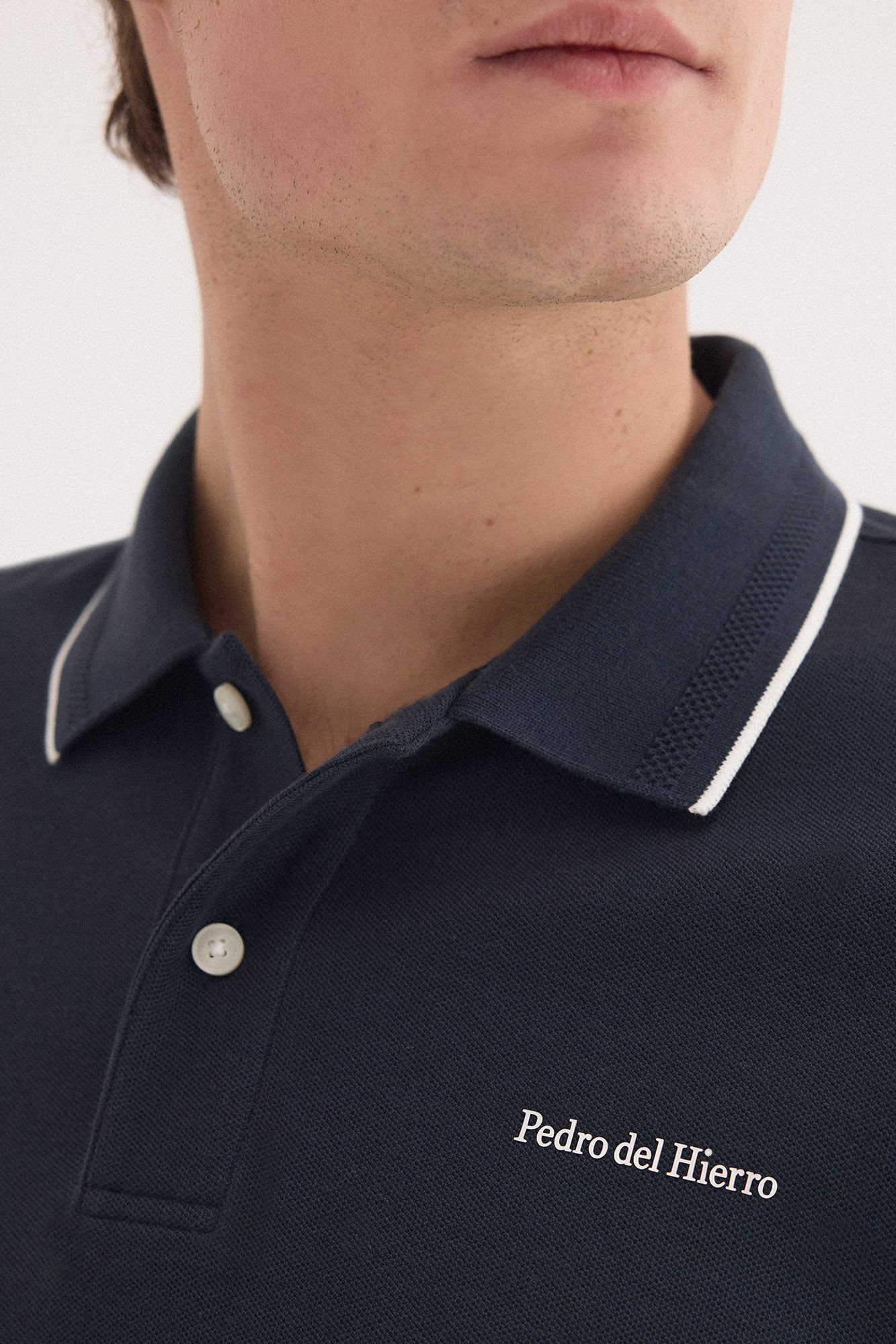 Pedro del Hierro Polo shirt with logo tips Blue