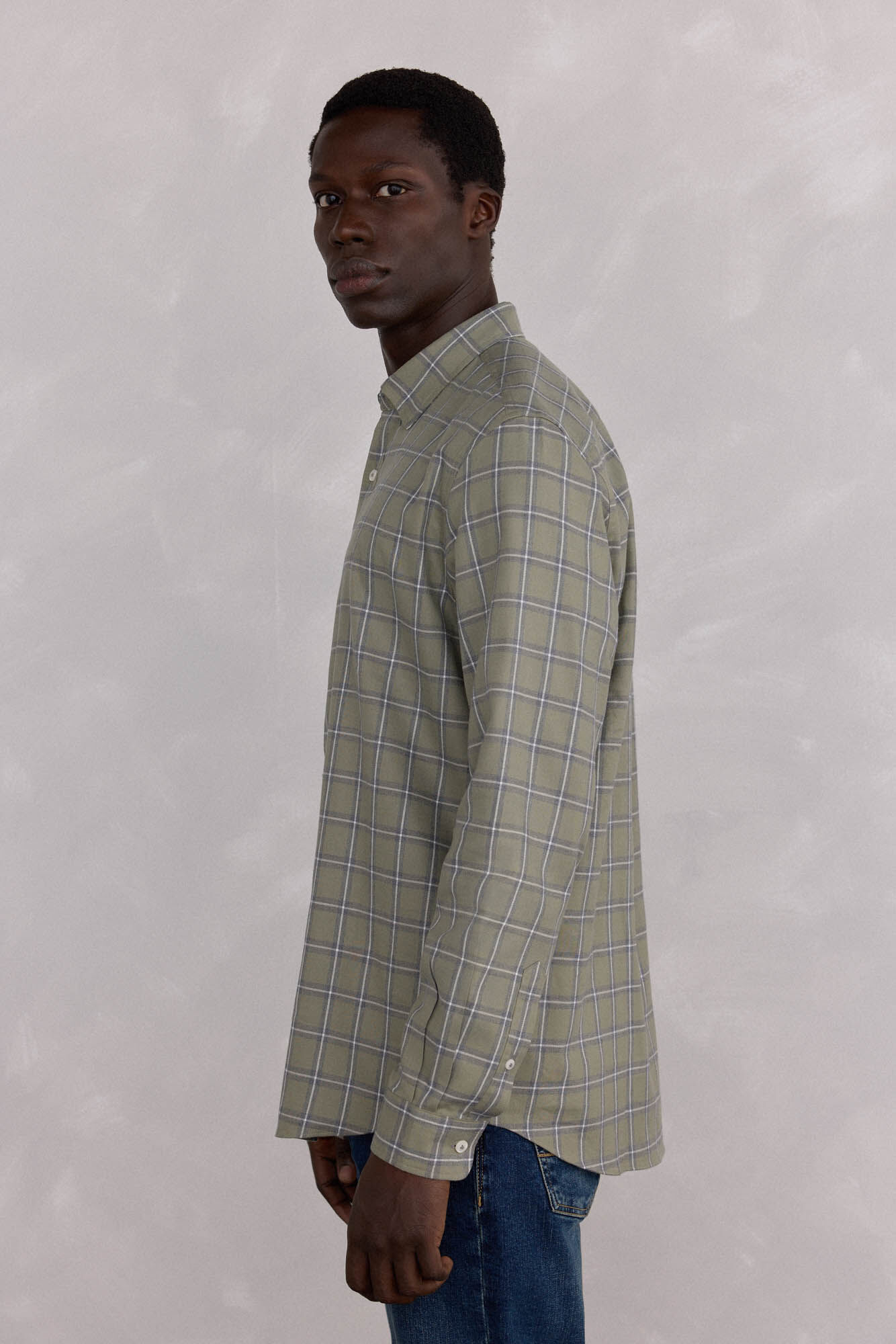 Pedro del Hierro Tencel plaid shirt Green