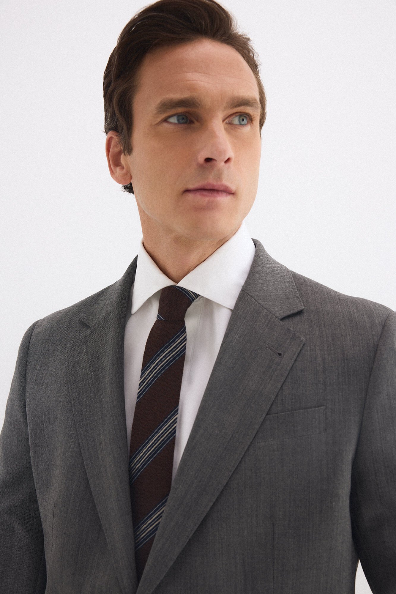 Pedro del Hierro Canvas slim bi-stretch blazer Grey