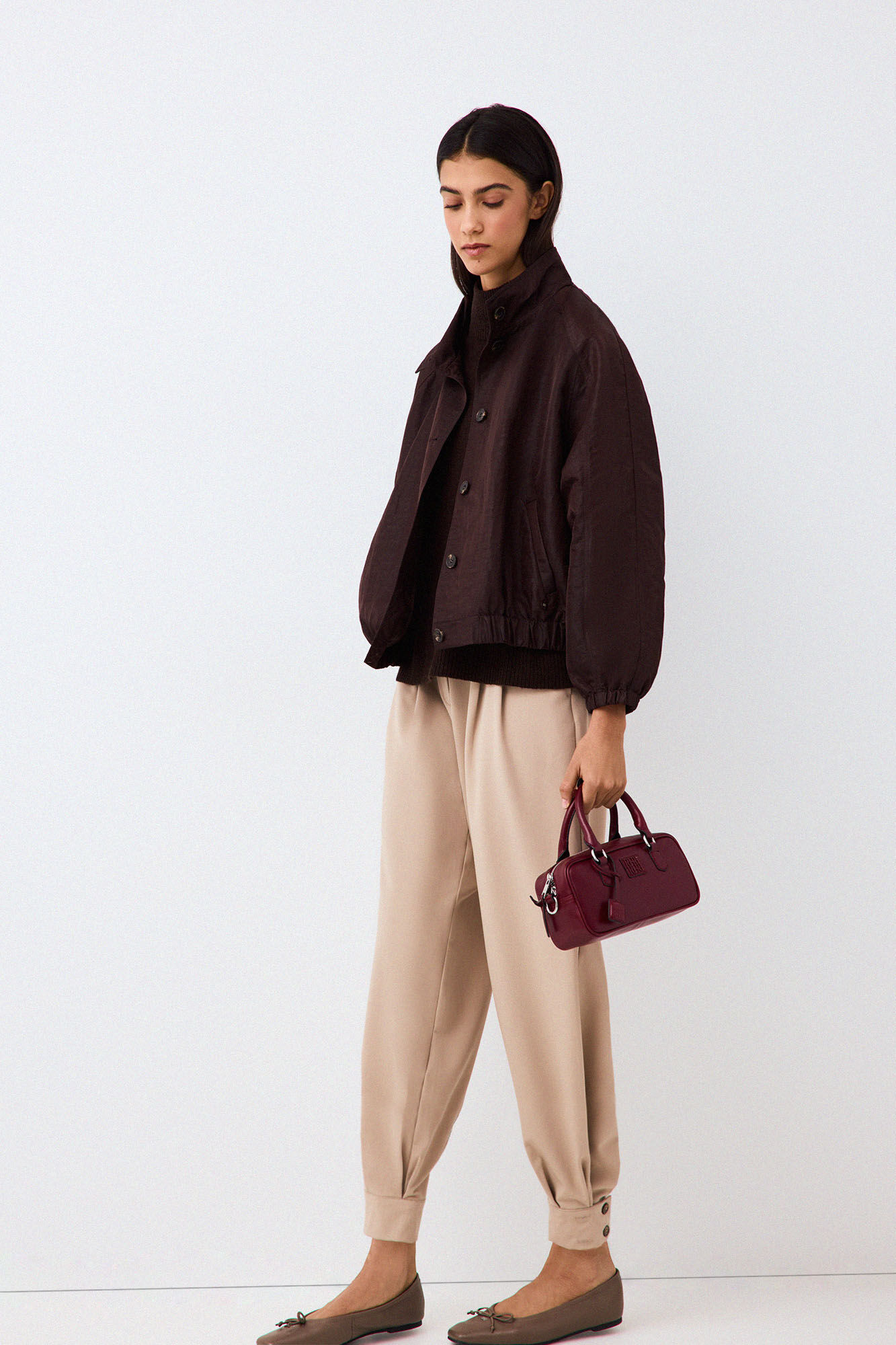 Pedro del Hierro Chocolate brown bomber jacket Brown