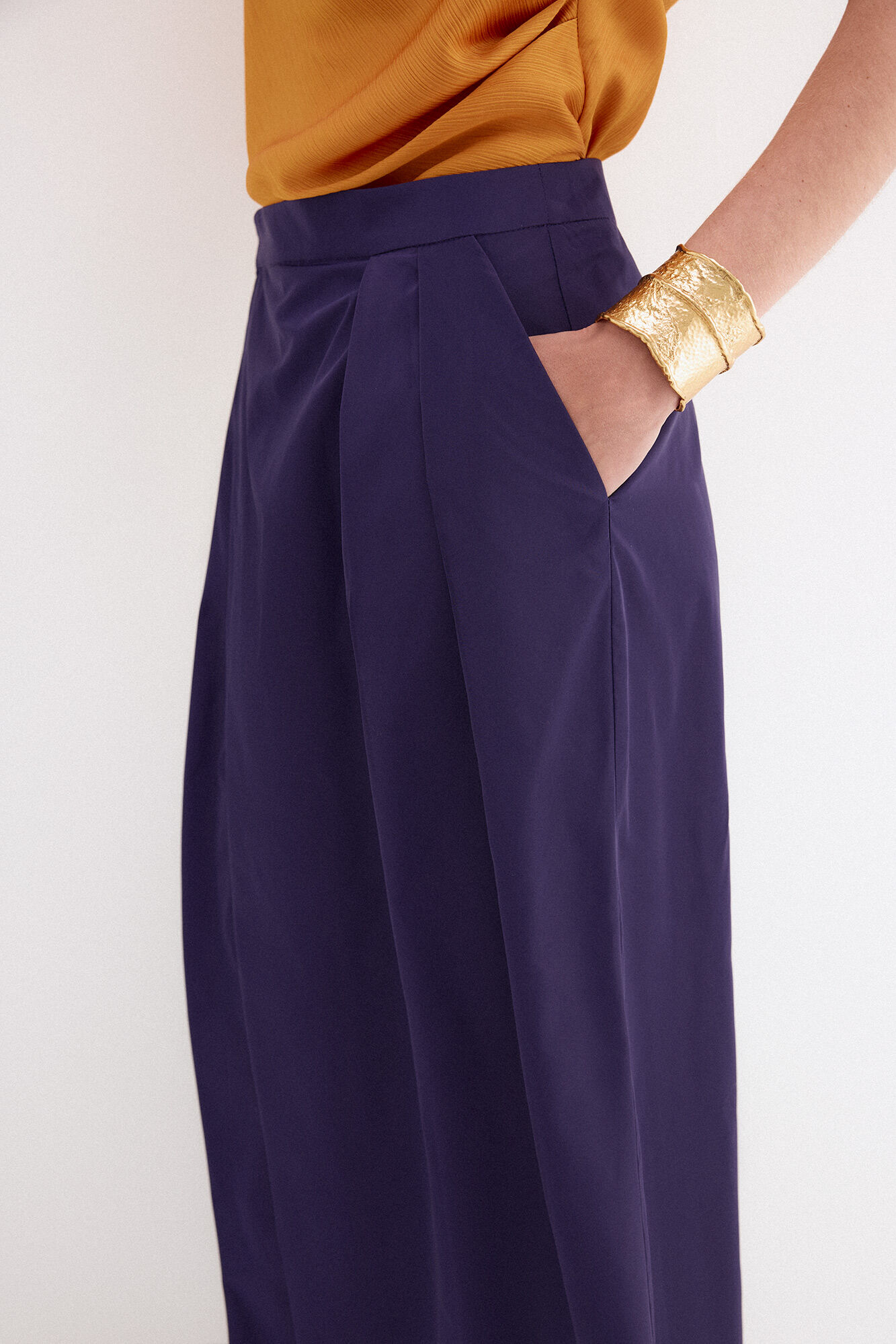 Pedro del Hierro Taffeta trousers Blue