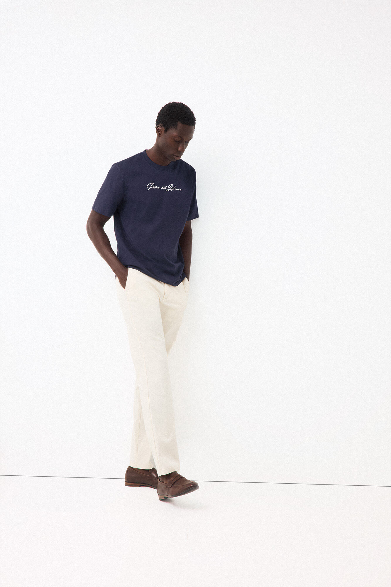 Pedro del Hierro T-shirt with logo and text Azul