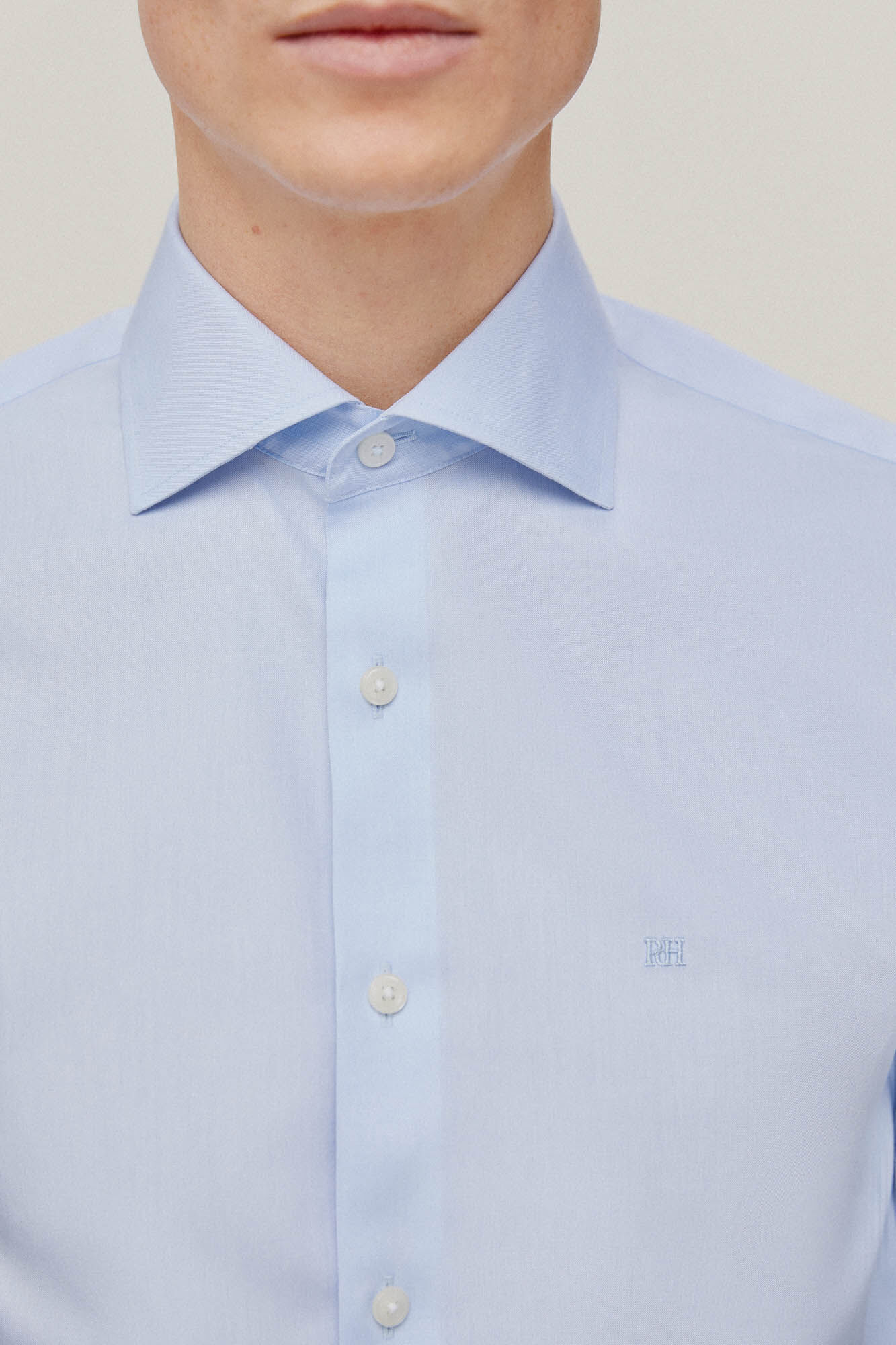 Pedro del Hierro Camisa vestir pinpoint liso non iron + antimanchas Blue