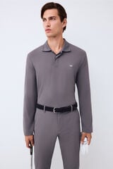 Pedro del Hierro Long sleeve technical golf polo shirt Grey