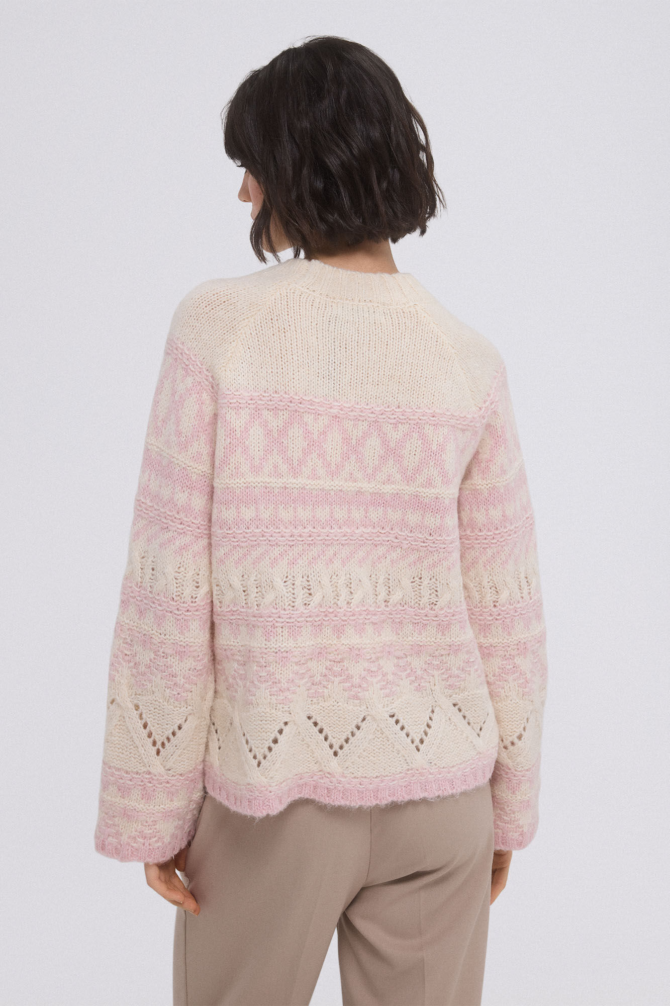 Pedro del Hierro Two-tone jacquard jumper Pink