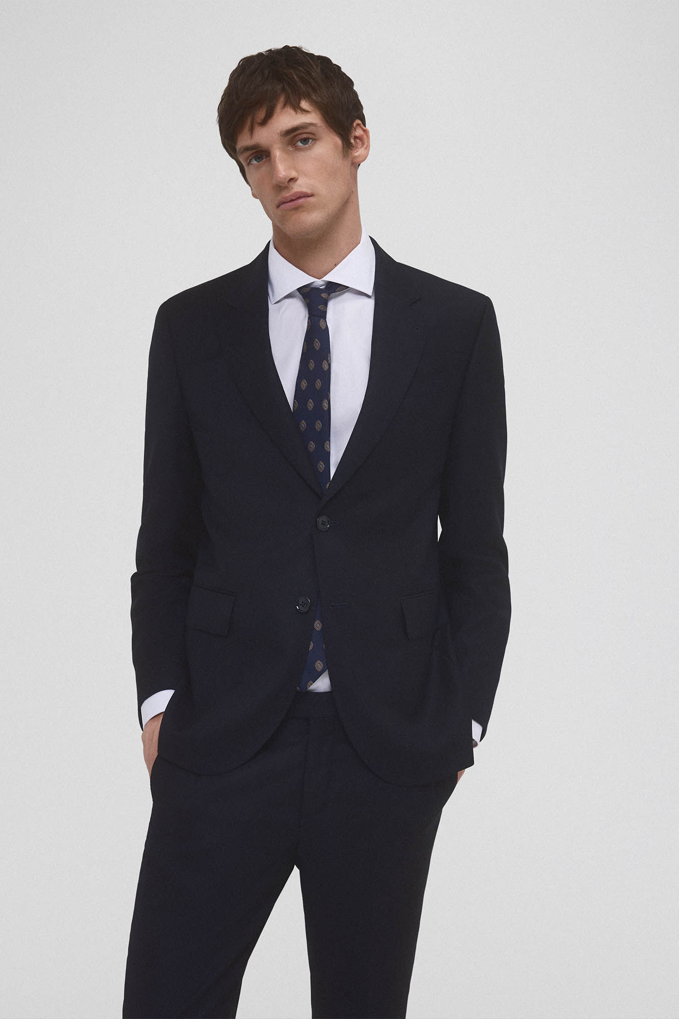 Pedro del Hierro American made bird's eye fabric suit Blue