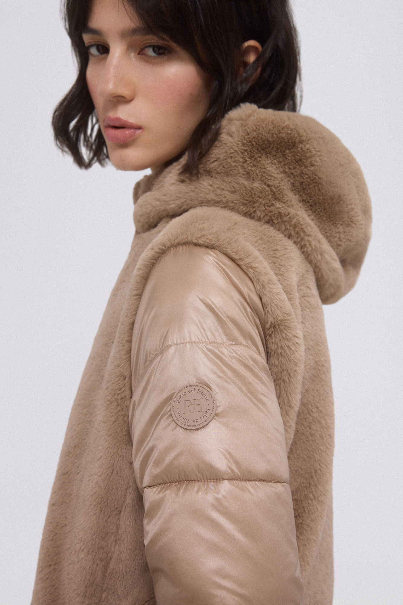 Pedro del Hierro Parka combinada pelo Beige